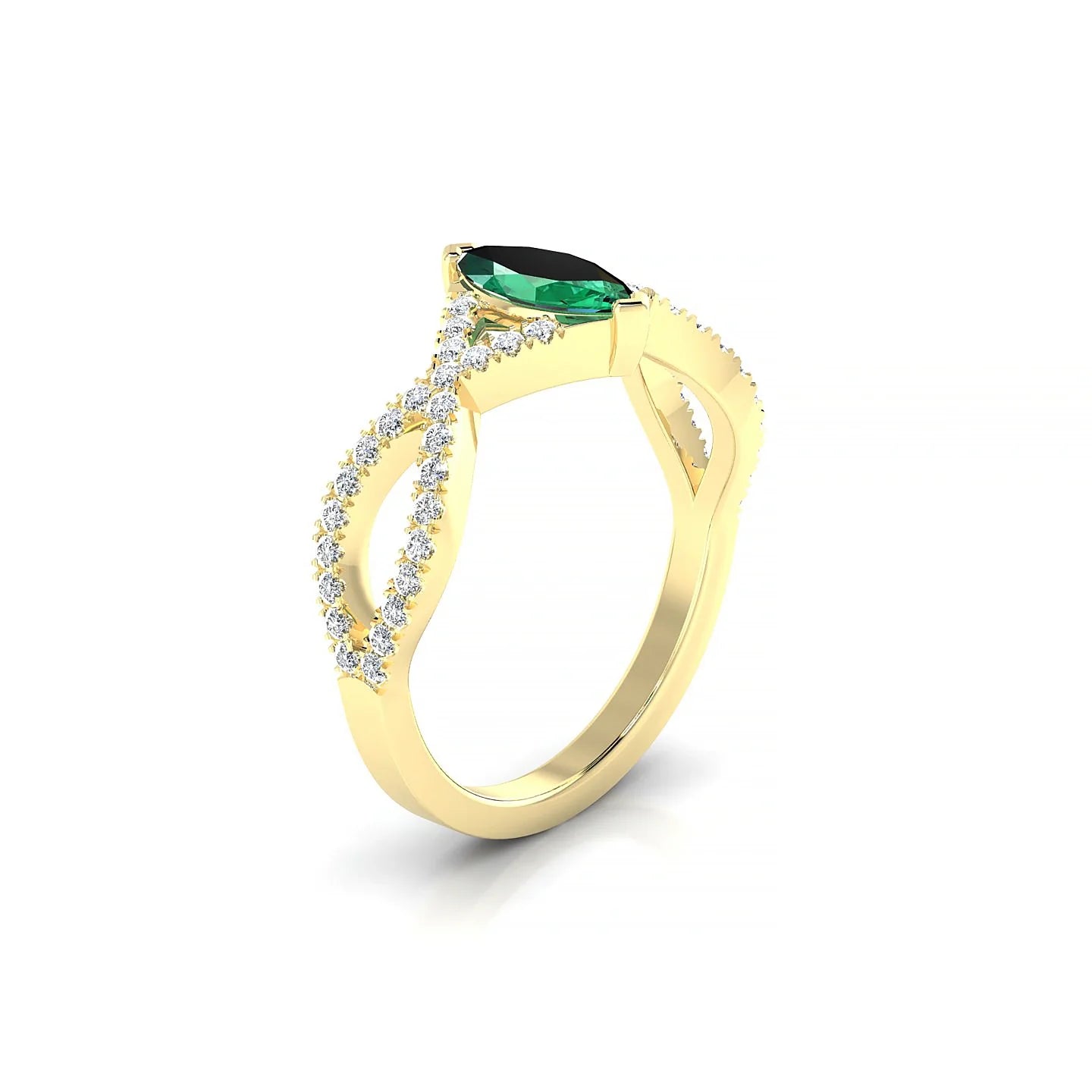 Haze | 18k Yellow Gold 8 x 4 mm Marquise Emerald Ring