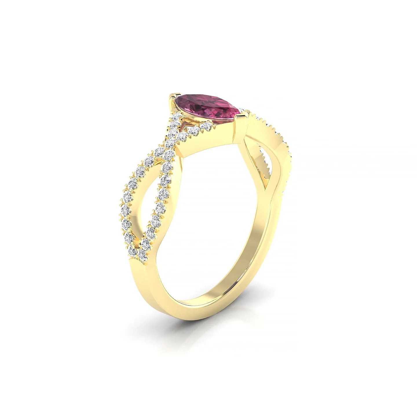 Haze | 18k Yellow Gold 8 x 4 mm Marquise Rhodolite Ring