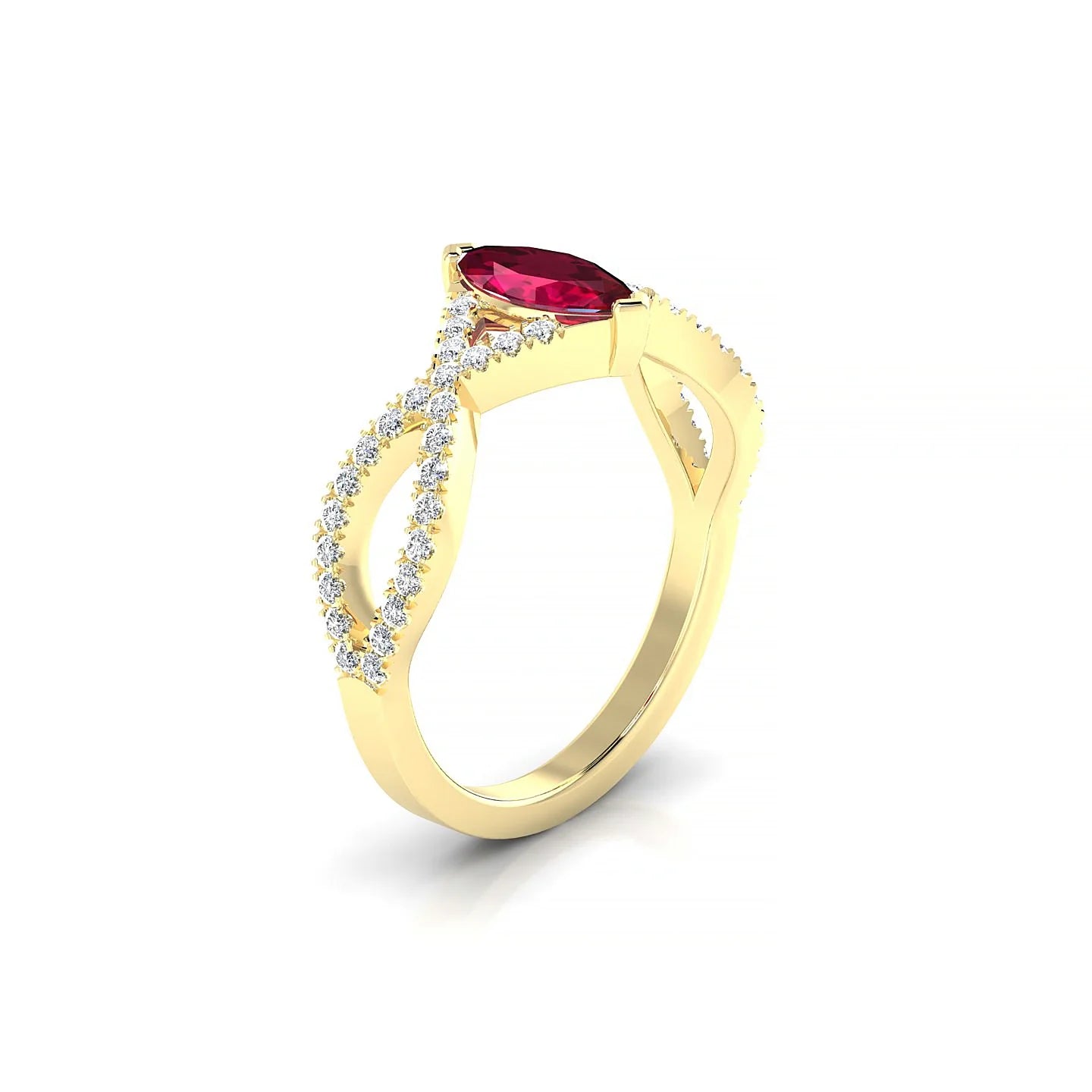 Haze | 18k Yellow Gold 8 x 4 mm Marquise Ruby Ring