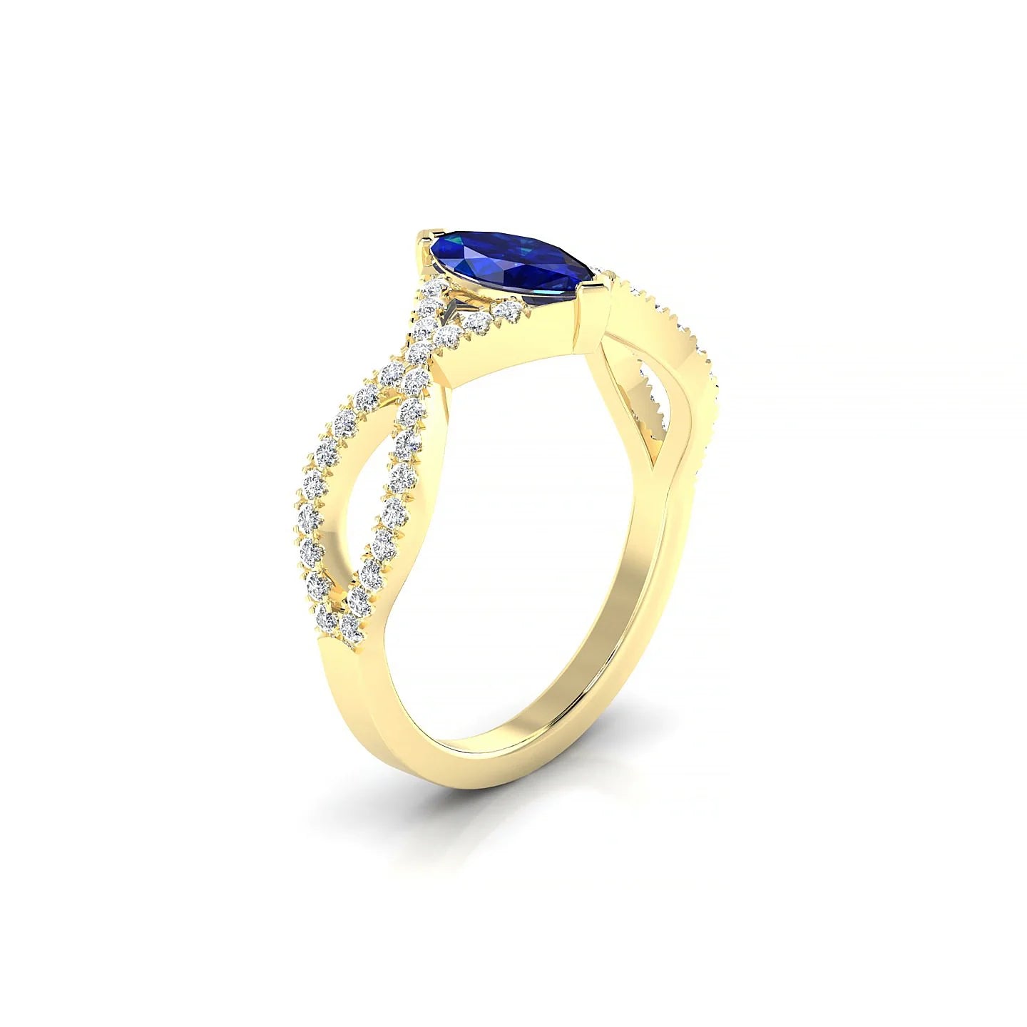Haze | 18k Yellow Gold 8 x 4 mm Marquise Sapphire Ring