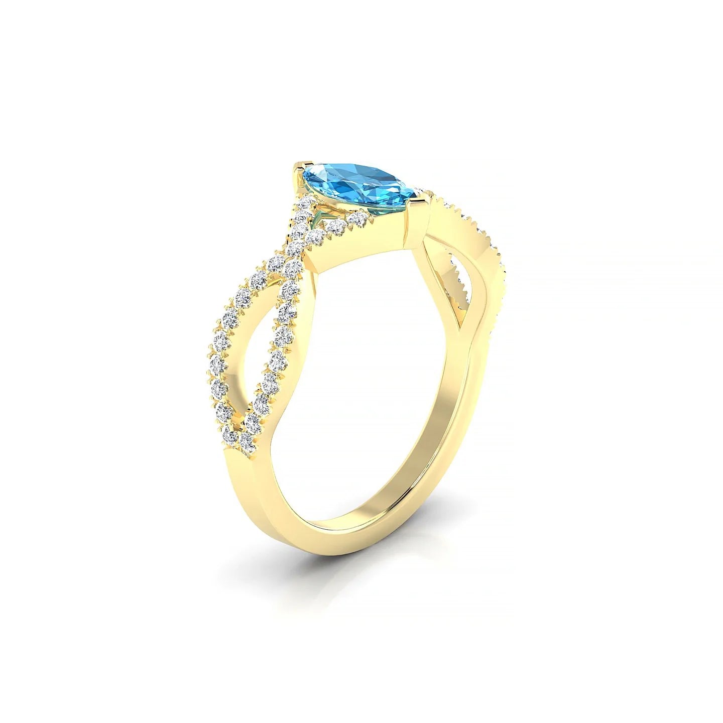 Haze | 18k Yellow Gold 8 x 4 mm Marquise Topaz Ring