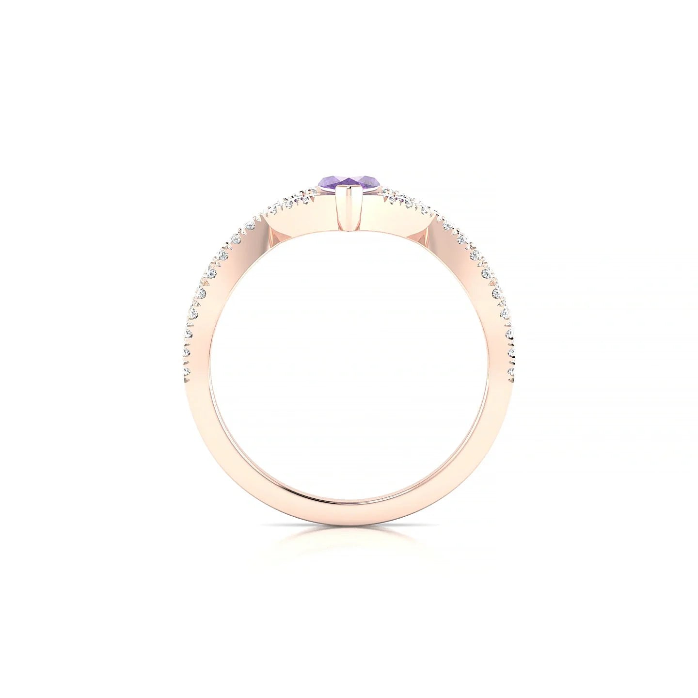 Haze | 18k Rose Gold 8 x 4 mm Marquise Amethyst Ring