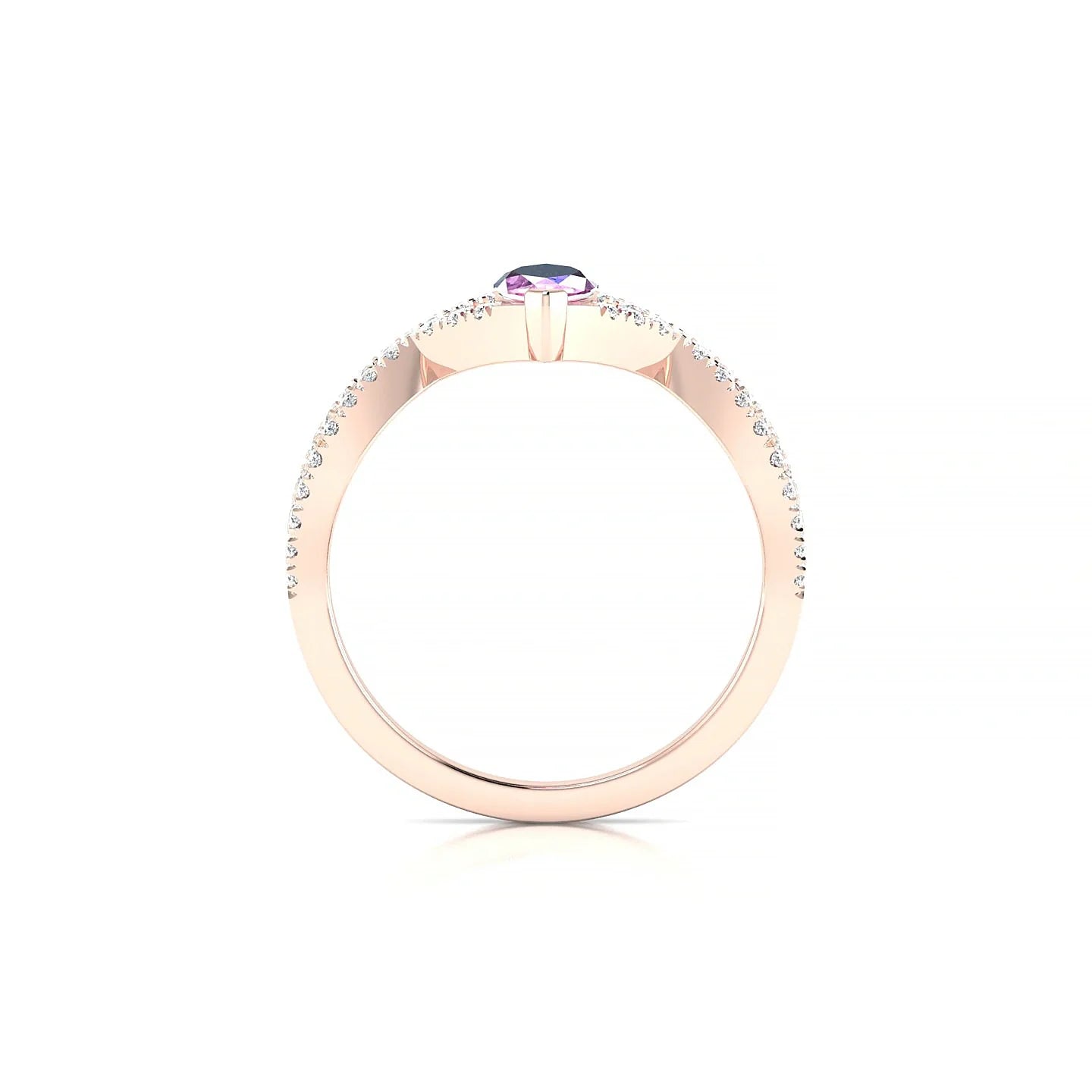Haze | 18k Rose Gold 8 x 4 mm Marquise Pink Sapphire Ring