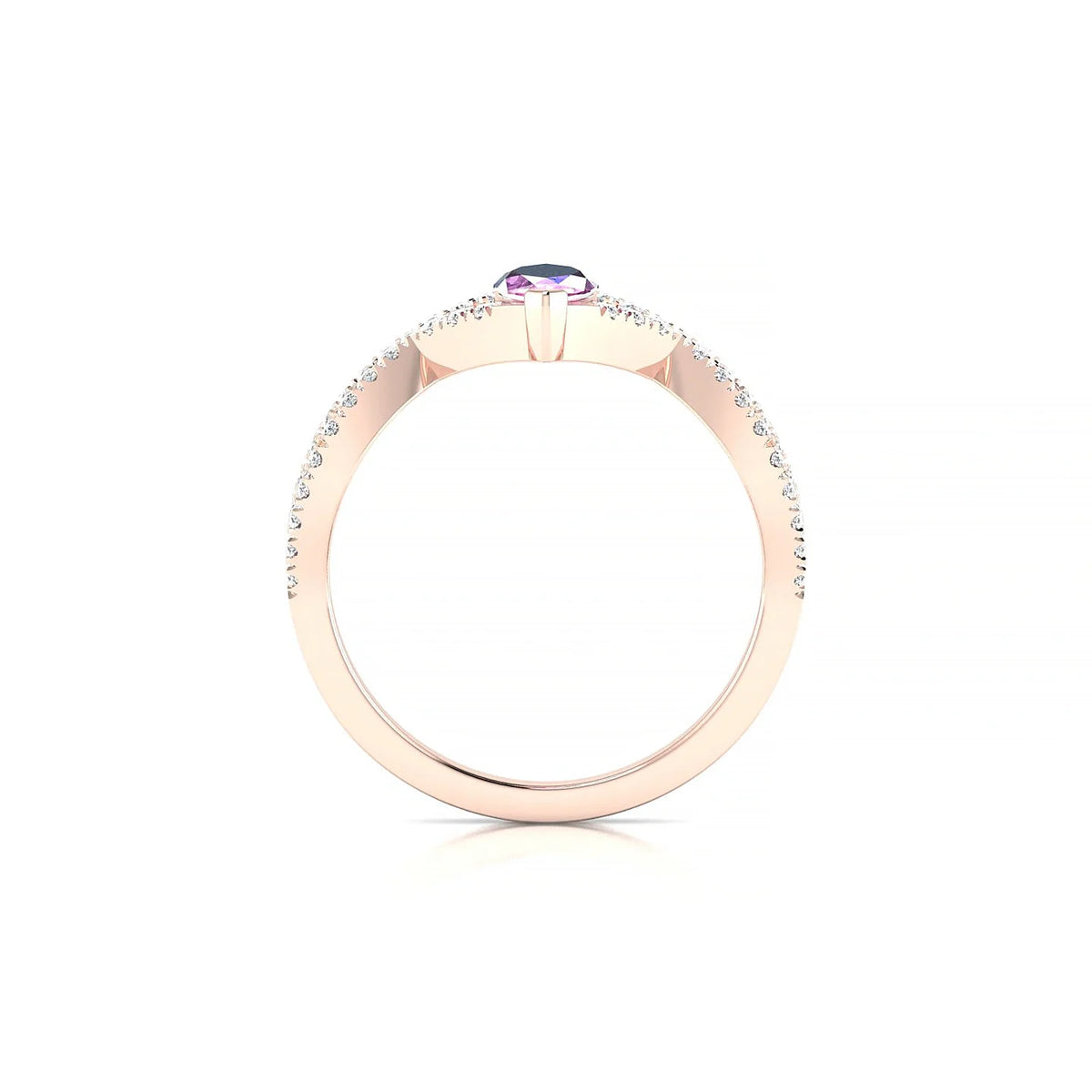 Haze | 18k Rose Gold 8 x 4 mm Marquise Pink Sapphire Ring