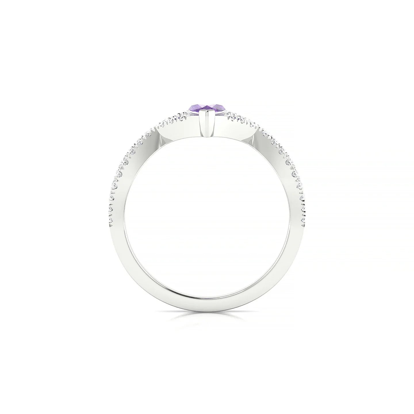 Haze | 18k White Gold 8 x 4 mm Marquise Amethyst Ring