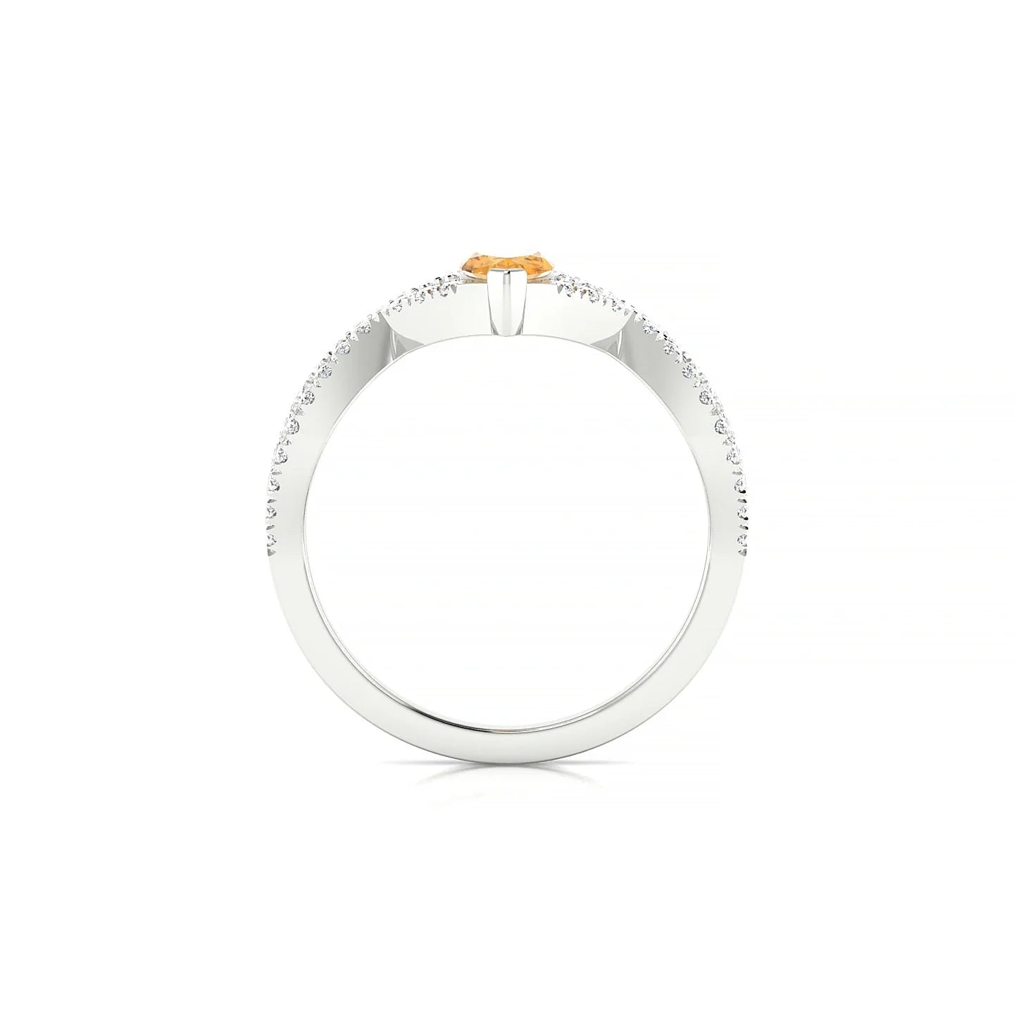 Haze | 18k White Gold 8 x 4 mm Marquise Citrine Ring
