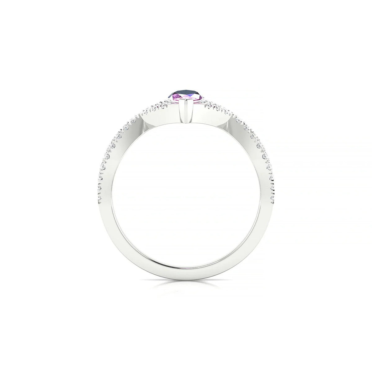 Haze | 18k White Gold 8 x 4 mm Marquise Pink Sapphire Ring