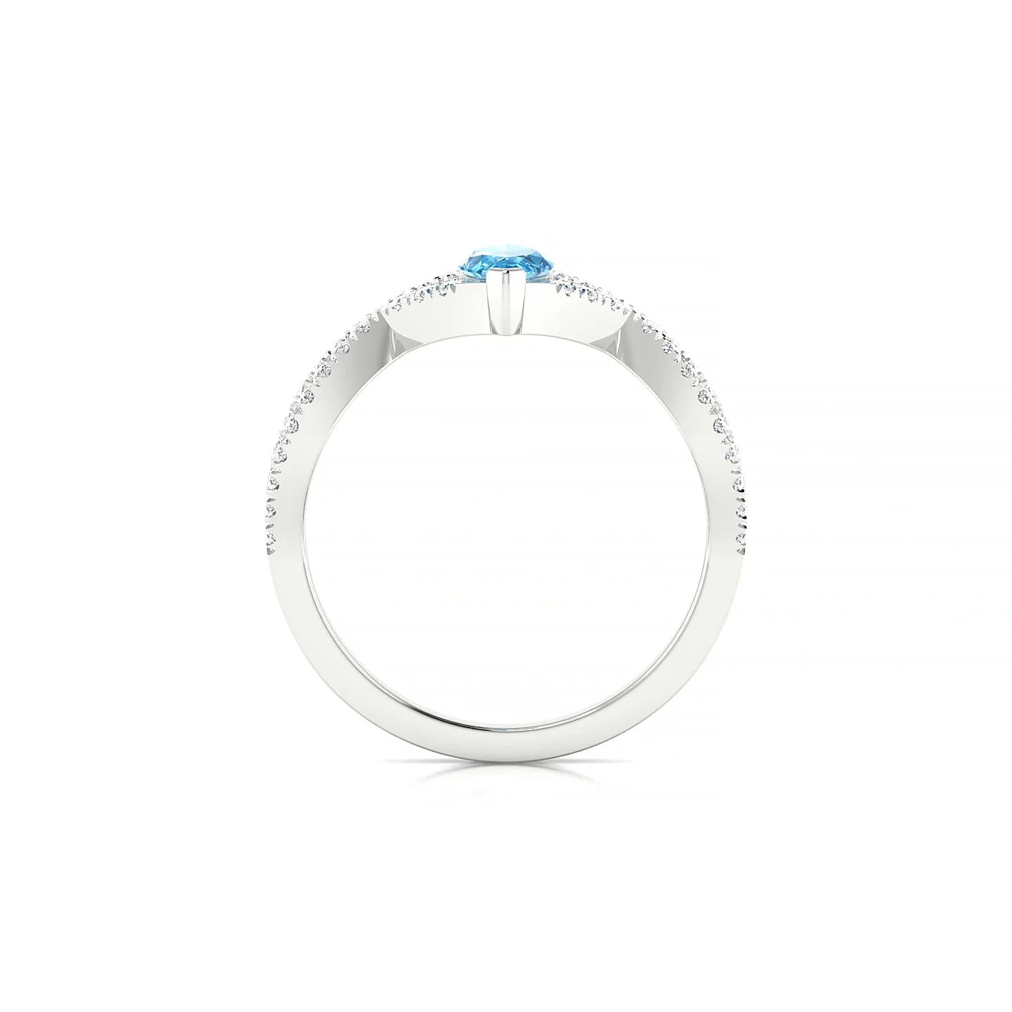 Haze | 18k White Gold 8 x 4 mm Marquise Topaz Ring