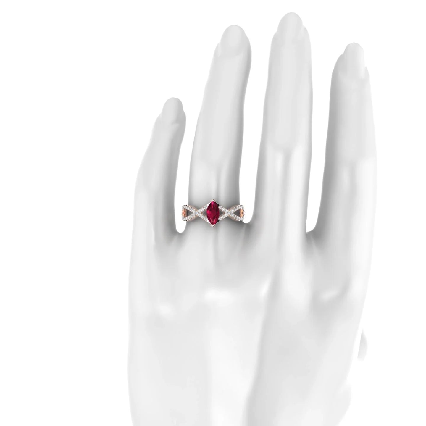 Haze | 18k Rose Gold 8 x 4 mm Marquise Ruby Ring