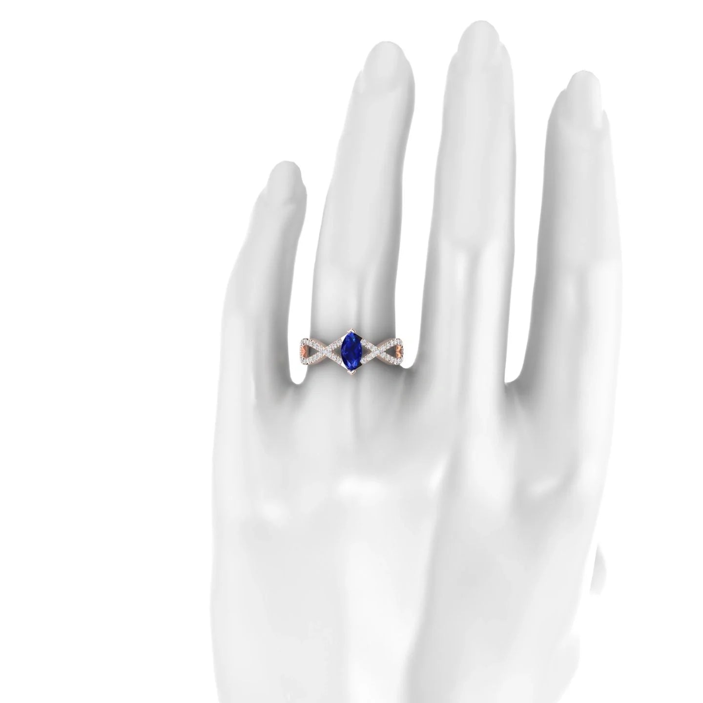 Haze | 18k Rose Gold 8 x 4 mm Marquise Sapphire Ring