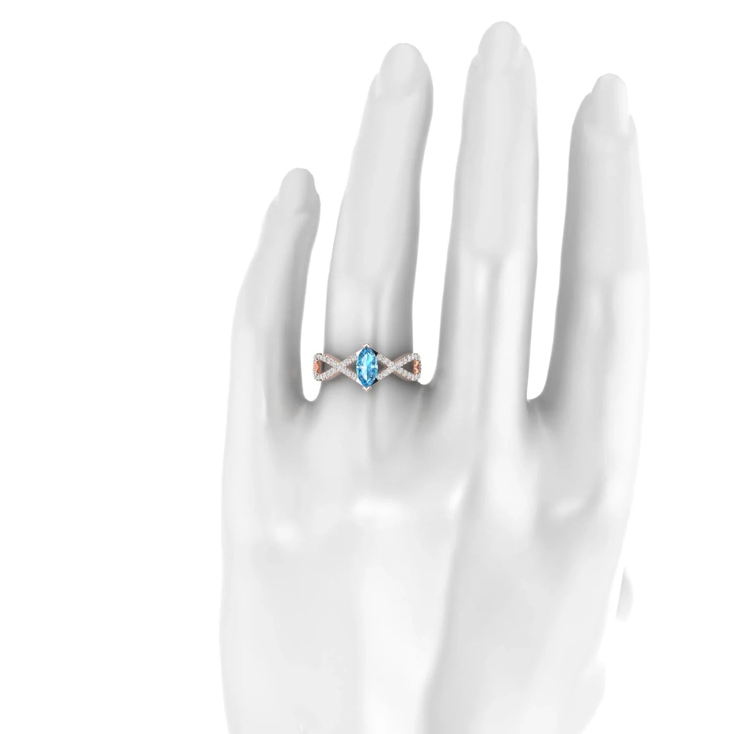 Haze | 18k Rose Gold 8 x 4 mm Marquise Topaz Ring