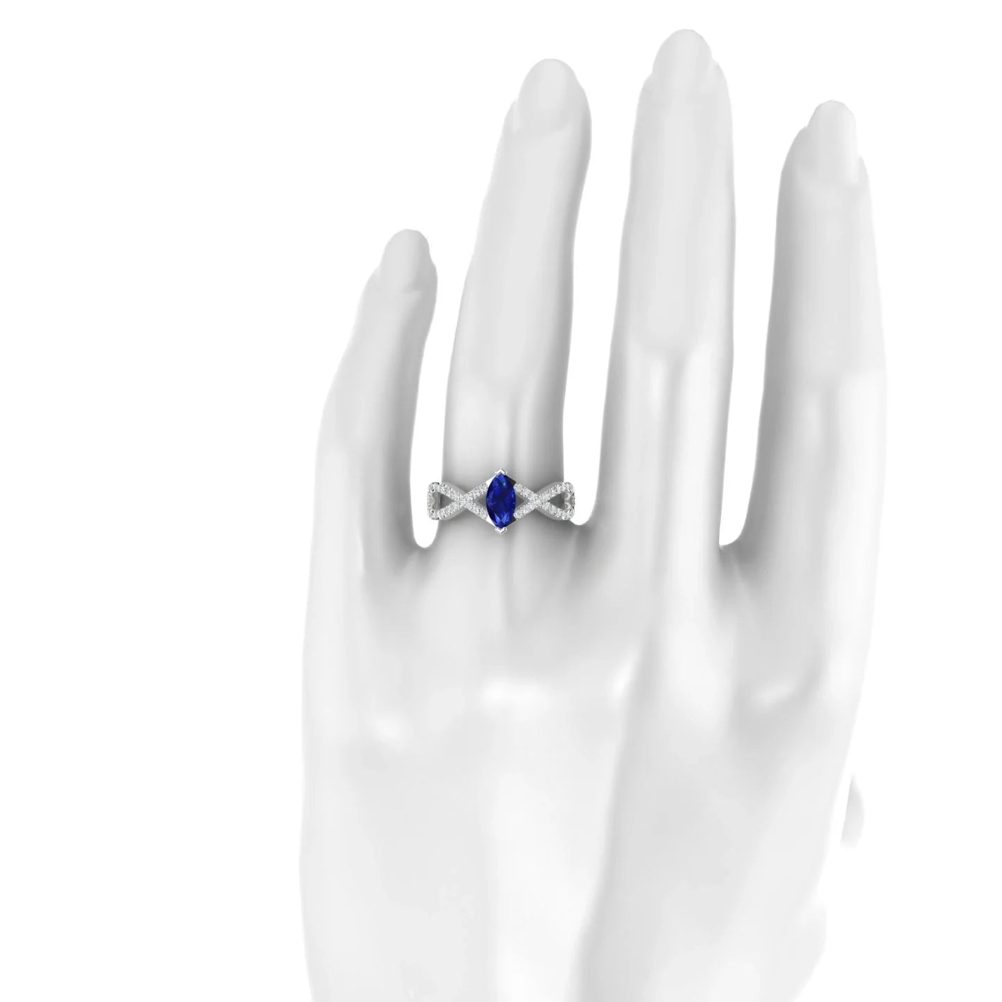 Haze | 18k White Gold 8 x 4 mm Marquise Sapphire Ring