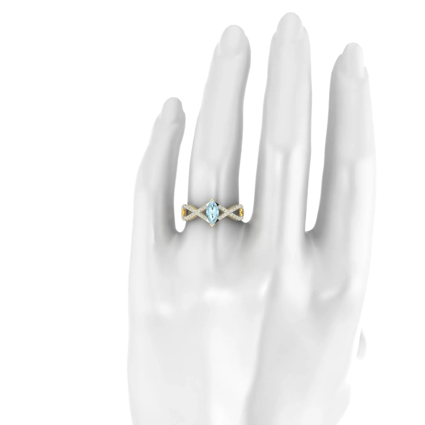 Haze | 18k Yellow Gold 8 x 4 mm Marquise Aquamarine Ring