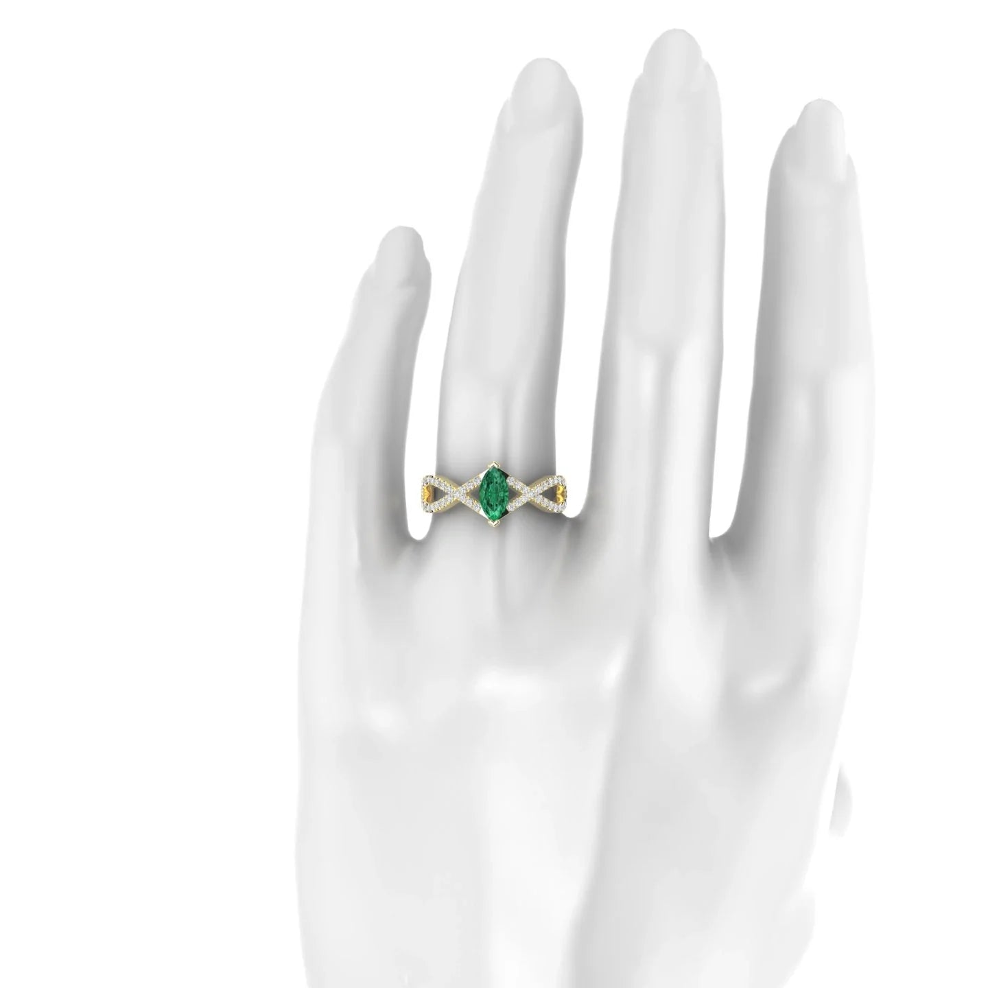 Haze | 18k Yellow Gold 8 x 4 mm Marquise Emerald Ring