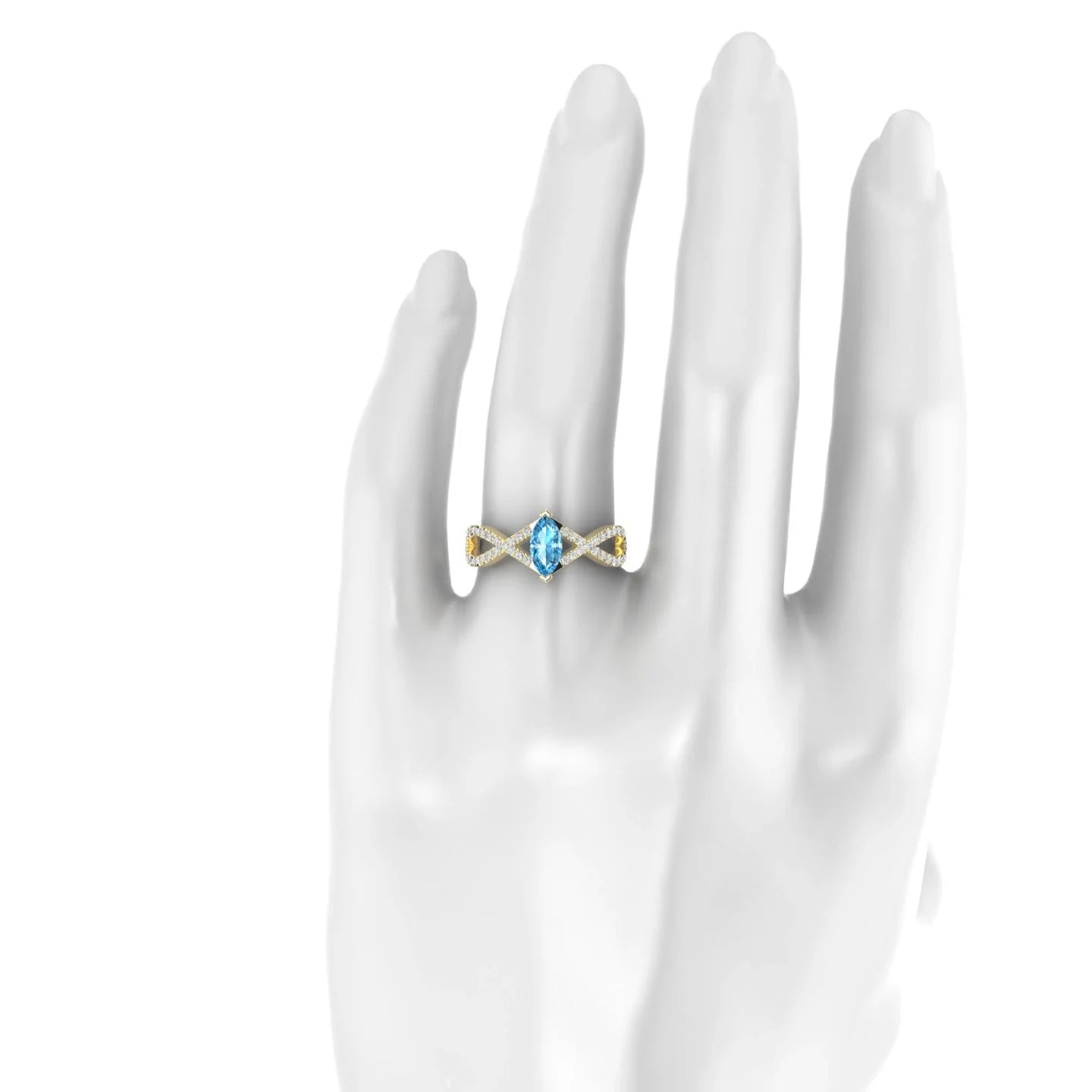 Haze | 18k Yellow Gold 8 x 4 mm Marquise Topaz Ring