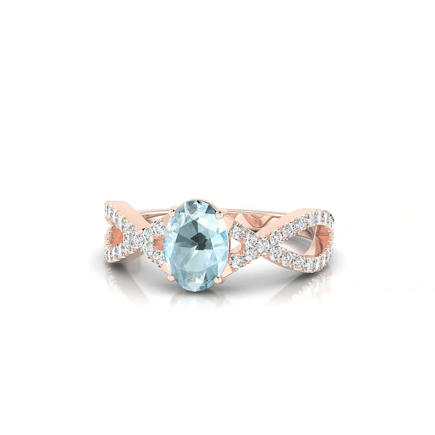 Haze | 18k Rose Gold 7 x 5 mm Oval Aquamarine Ring