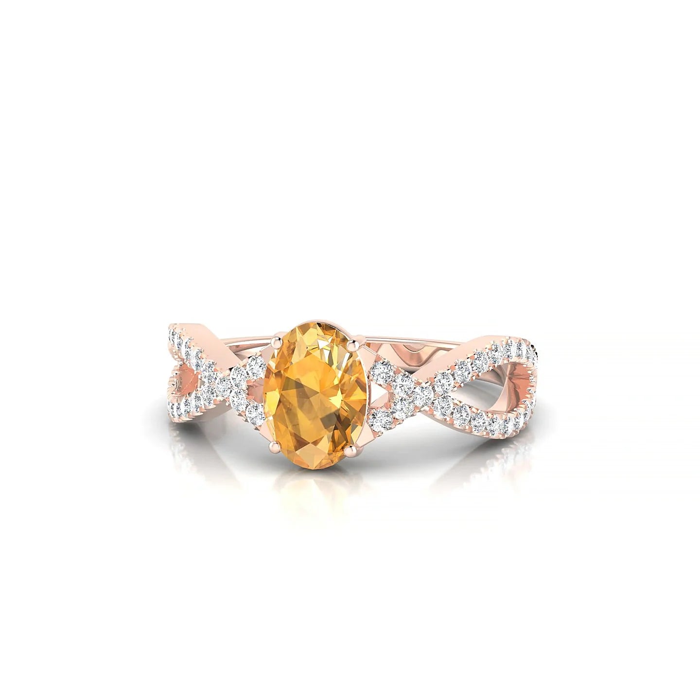 Haze | 18k Rose Gold 7 x 5 mm Oval Citrine Ring
