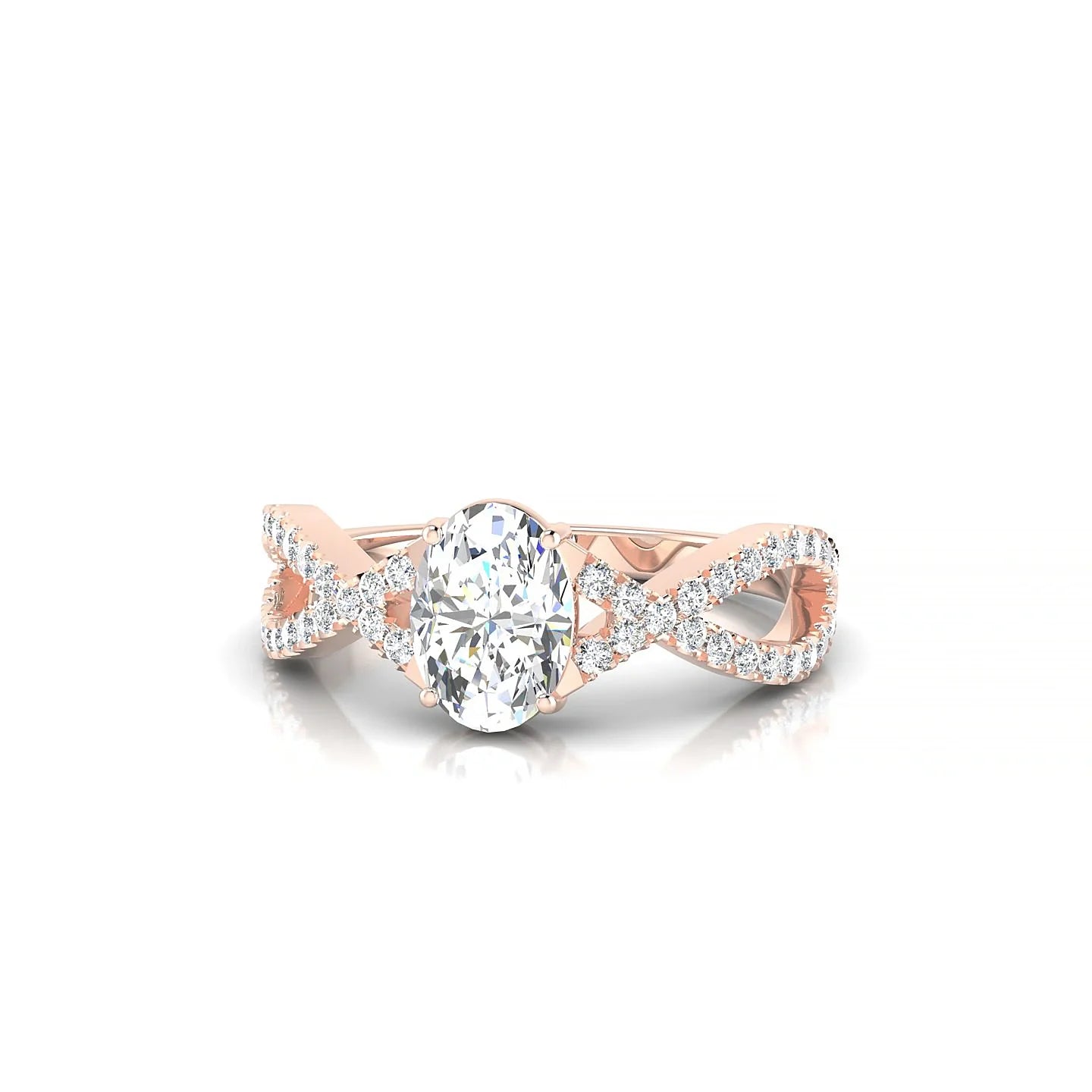 Haze | 18k Rose Gold 7 x 5 mm Oval Diamond Ring