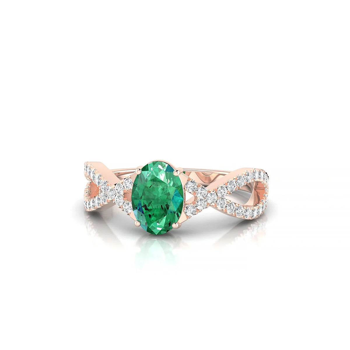 Haze | 18k Rose Gold 7 x 5 mm Oval Emerald Ring
