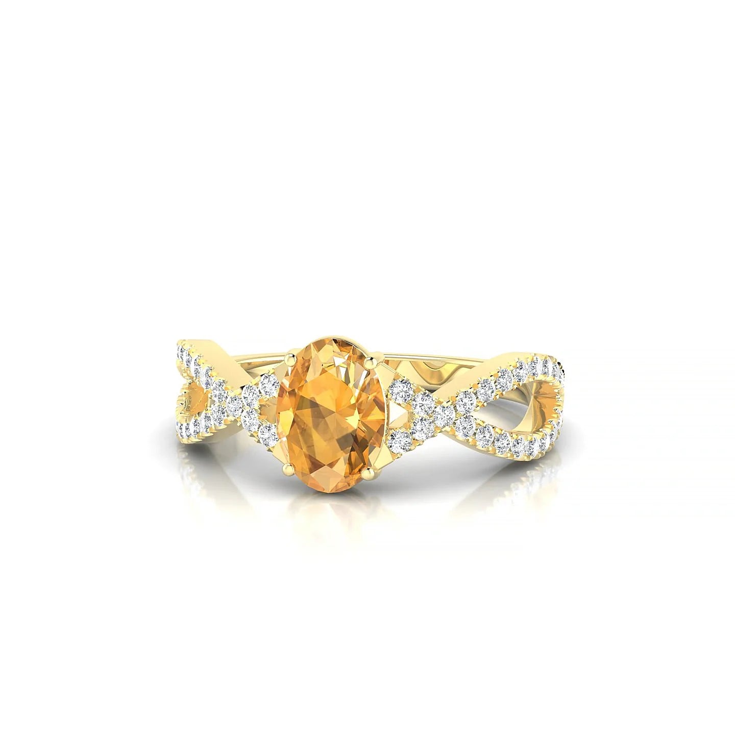 Haze | 18k Yellow Gold 7 x 5 mm Oval Citrine Ring
