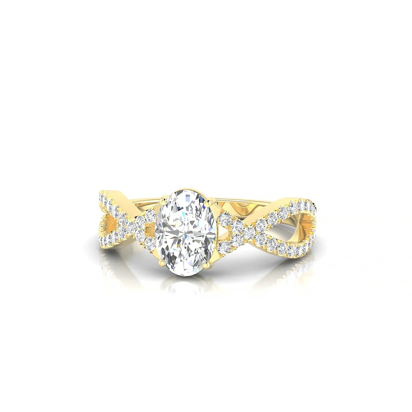 Haze | 18k Yellow Gold 7 x 5 mm Oval Diamond Ring