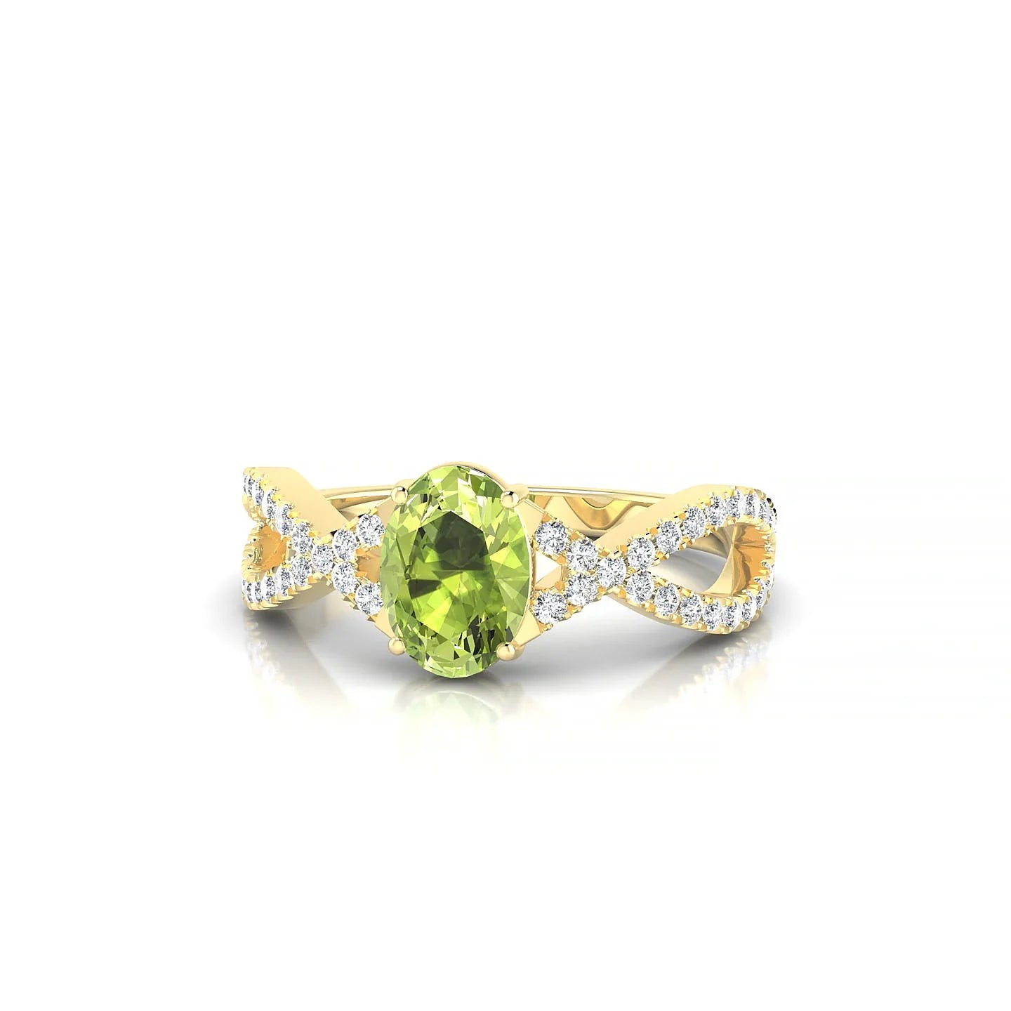 Haze | 18k Yellow Gold 7 x 5 mm Oval Peridot Ring