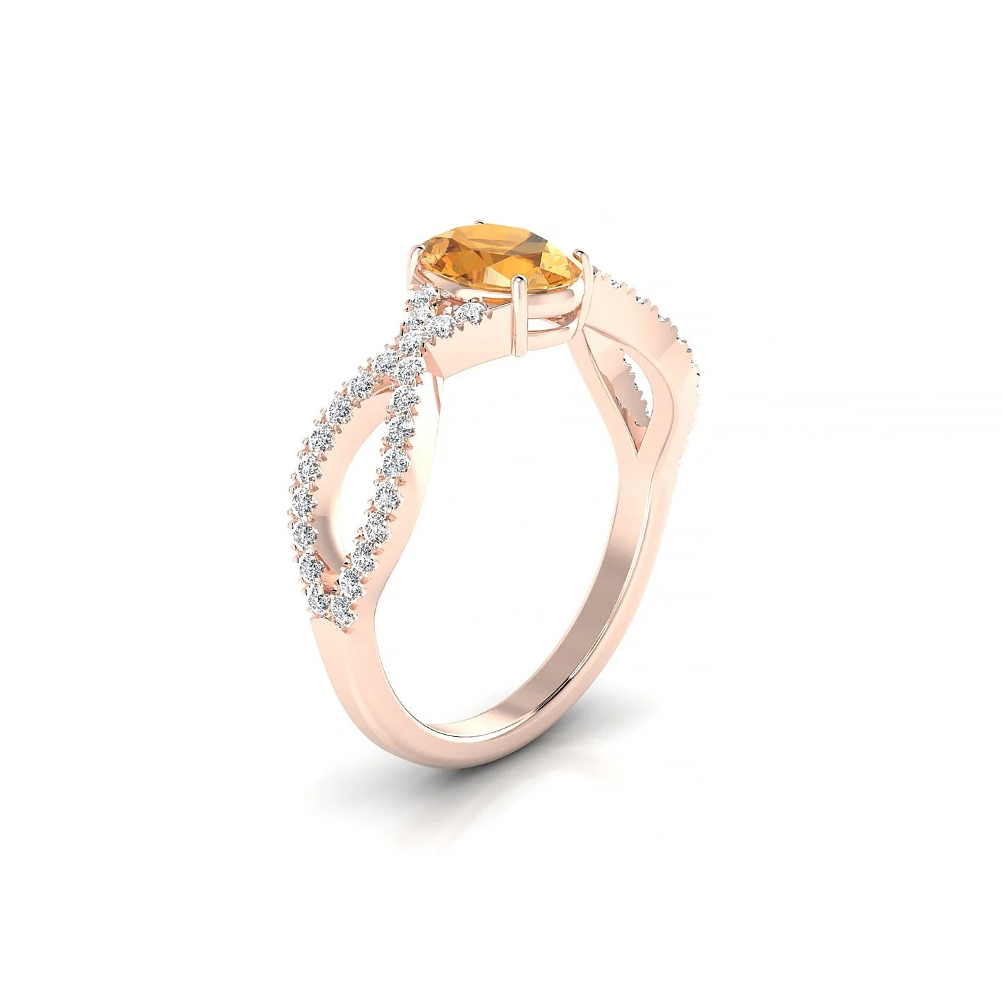 Haze | 18k Rose Gold 7 x 5 mm Oval Citrine Ring