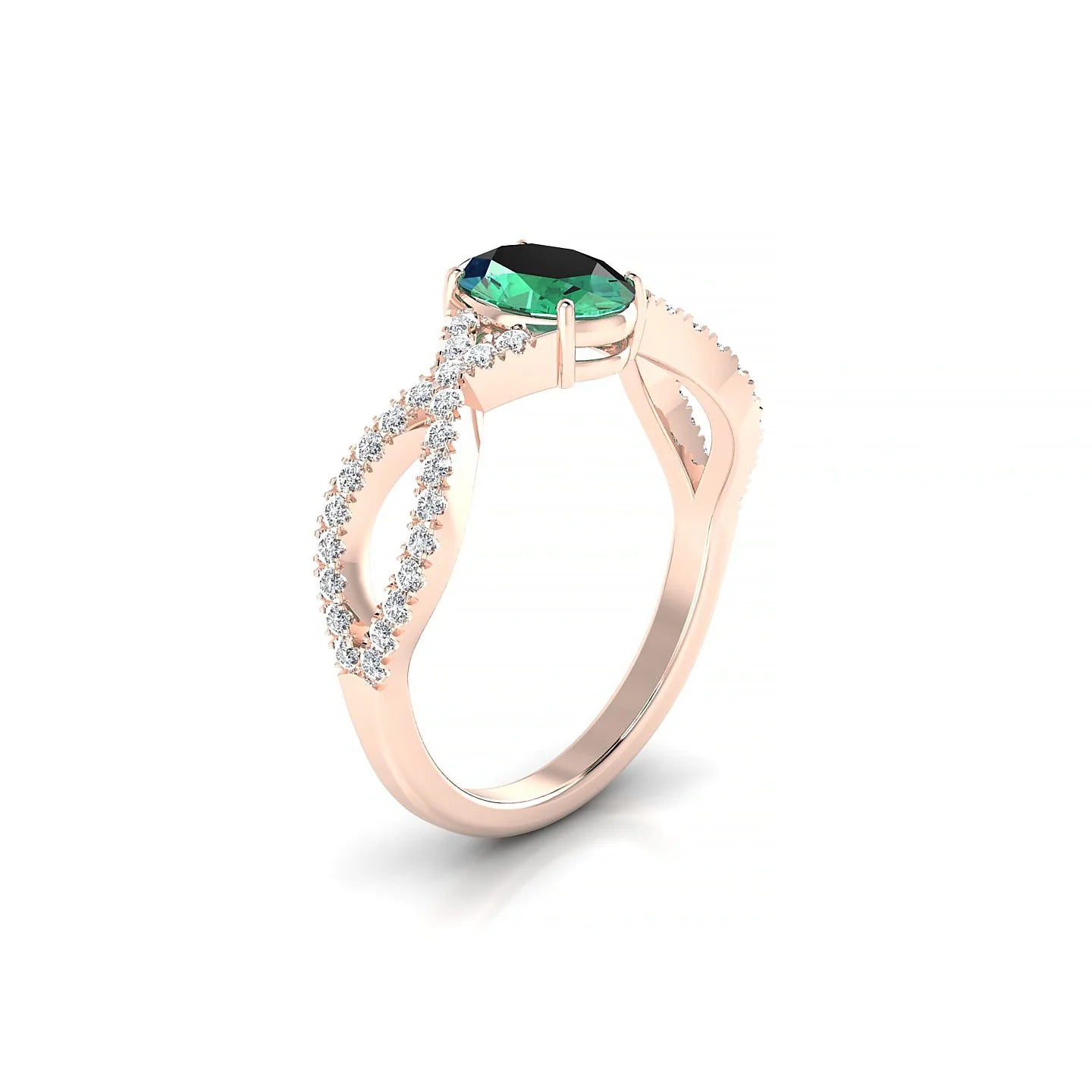 Haze | 18k Rose Gold 7 x 5 mm Oval Emerald Ring