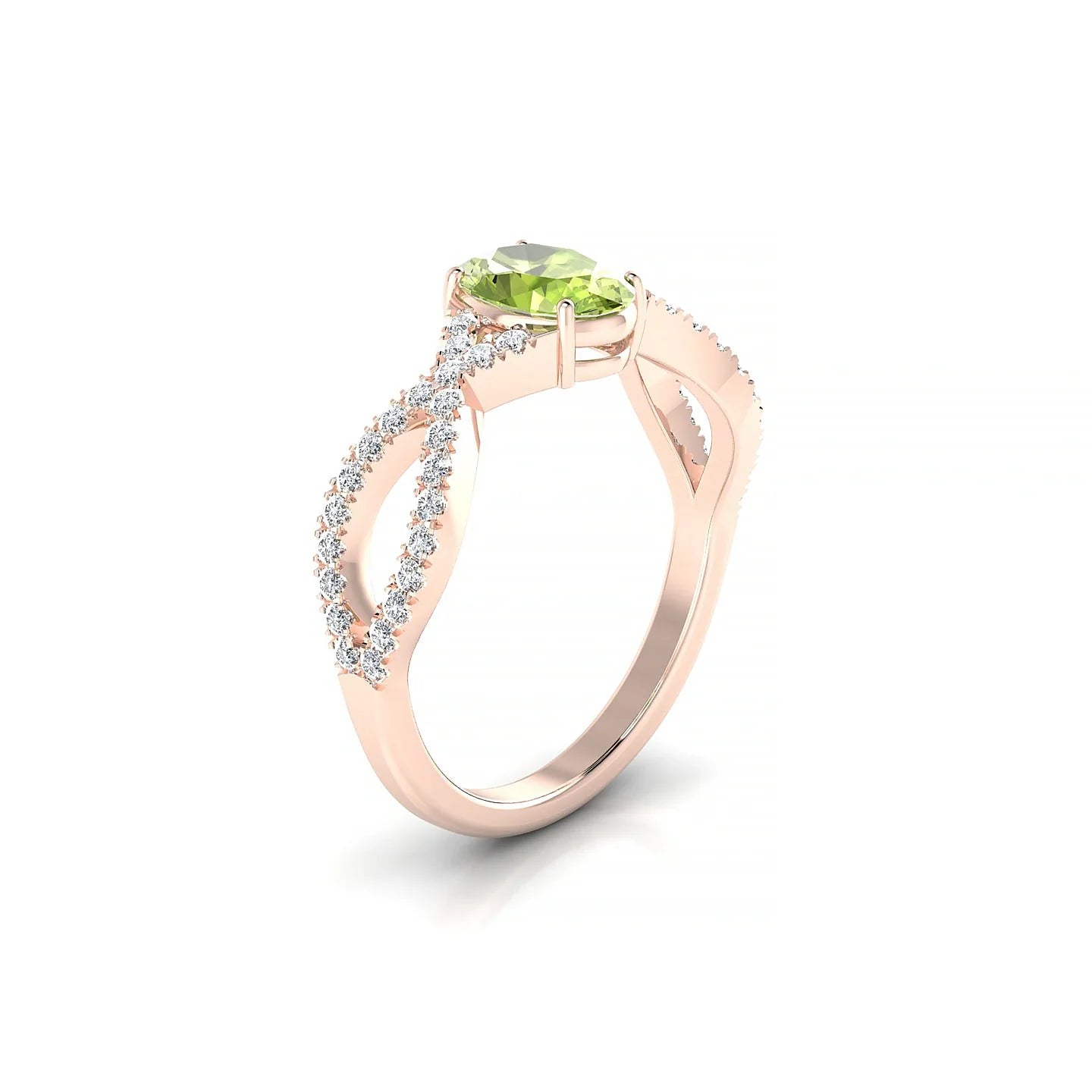 Haze | 18k Rose Gold 7 x 5 mm Oval Peridot Ring