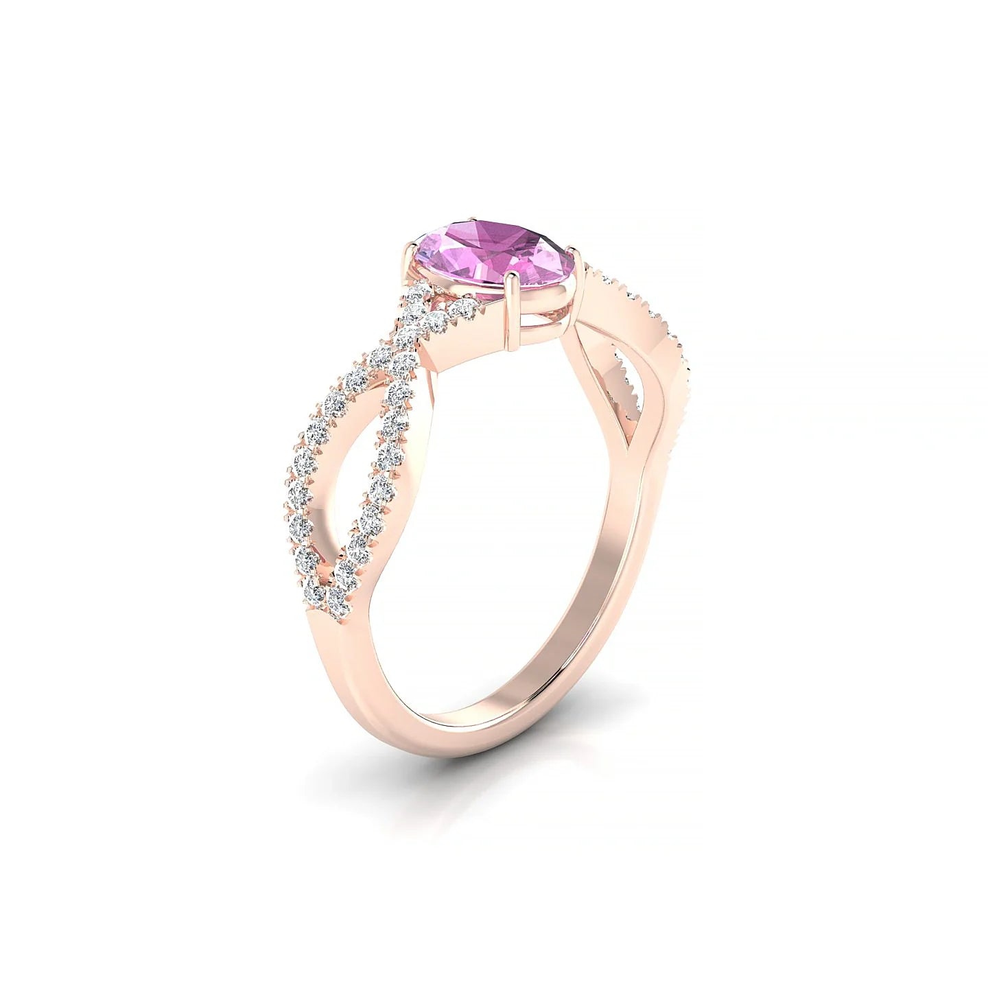 Haze | 18k Rose Gold 7 x 5 mm Oval Pink Sapphire Ring