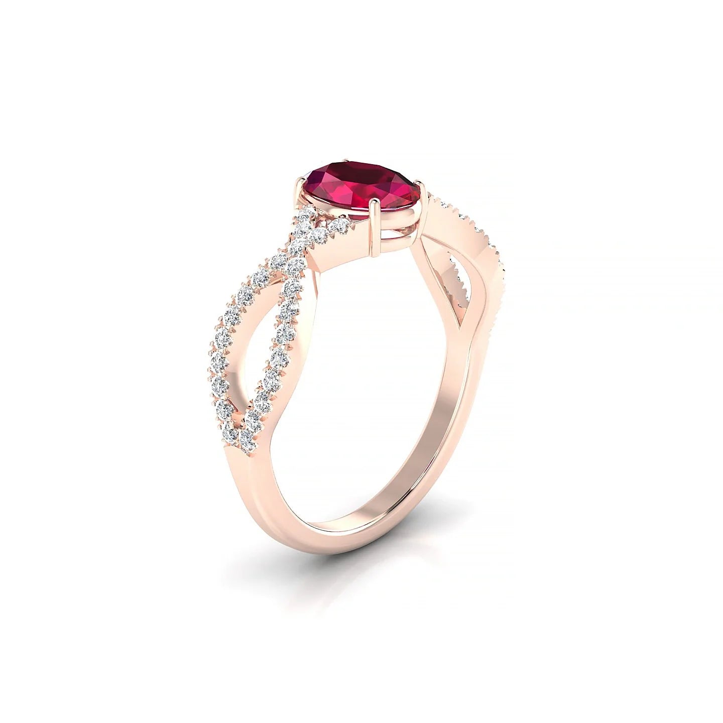 Haze | 18k Rose Gold 7 x 5 mm Oval Ruby Ring