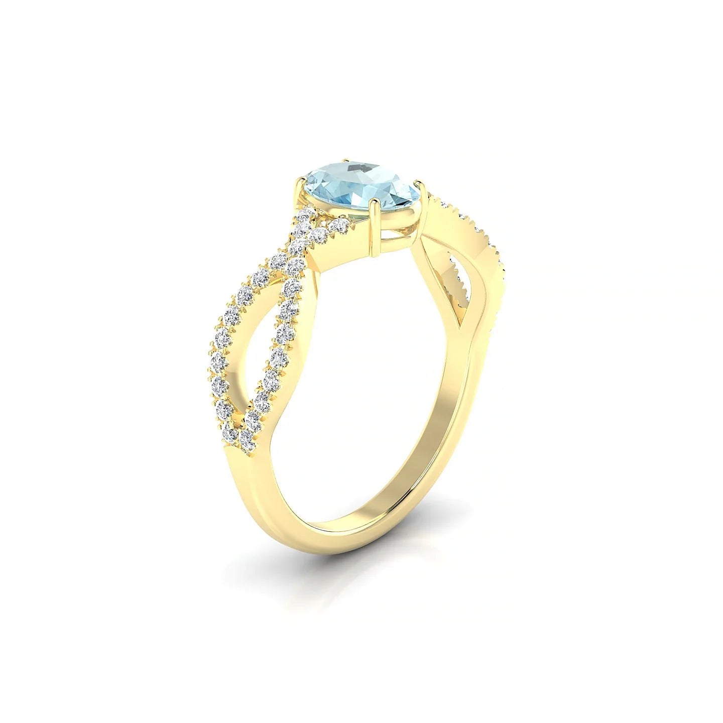 Haze | 18k Yellow Gold 7 x 5 mm Oval Aquamarine Ring