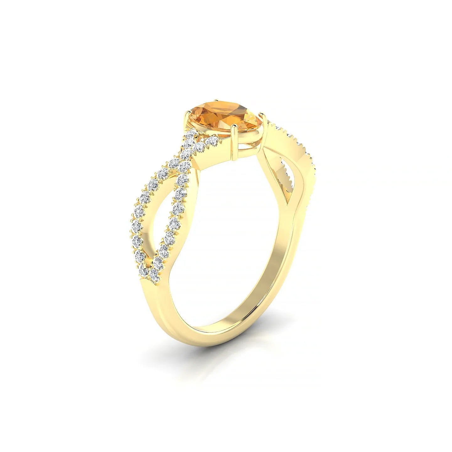 Haze | 18k Yellow Gold 7 x 5 mm Oval Citrine Ring