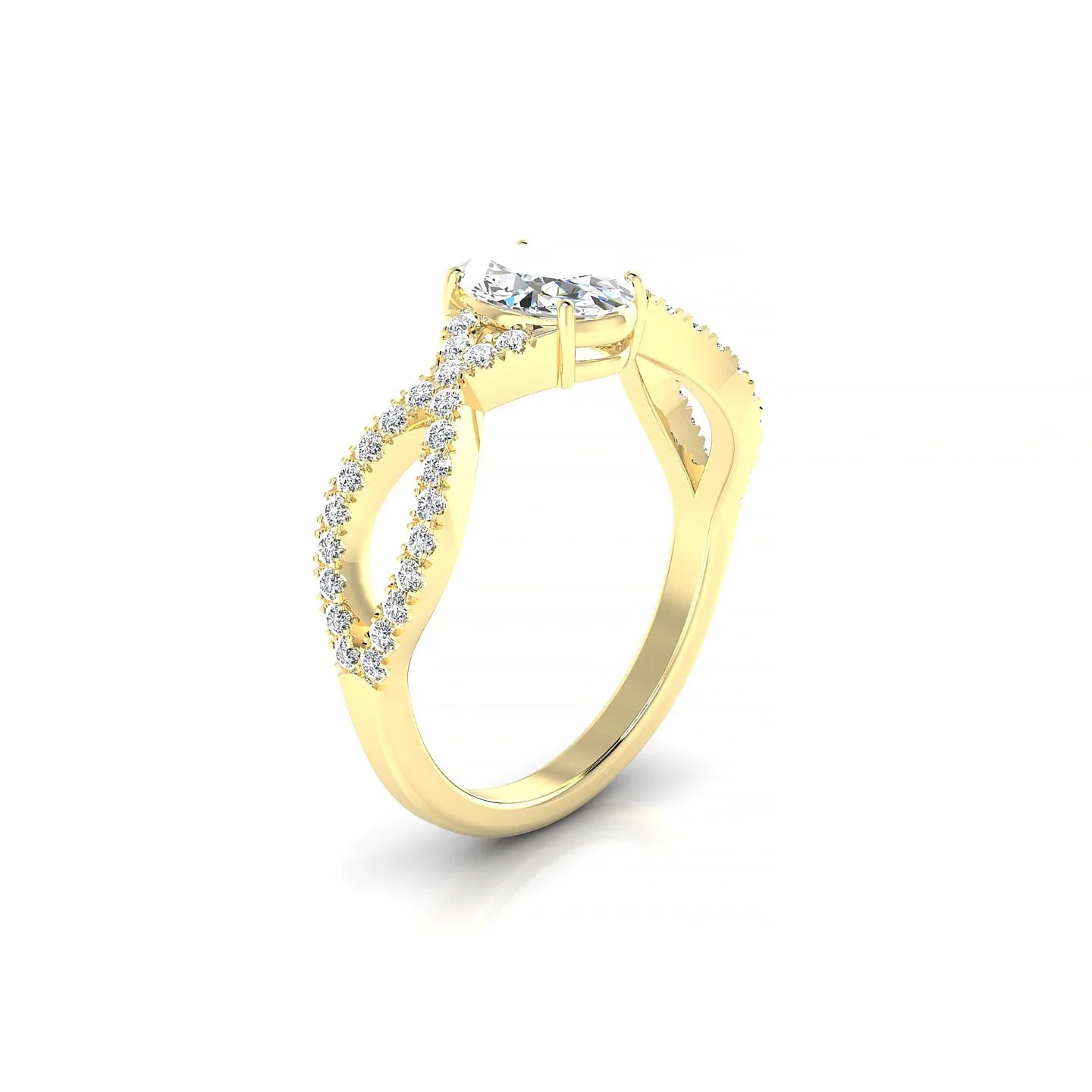 Haze | 18k Yellow Gold 7 x 5 mm Oval Diamond Ring