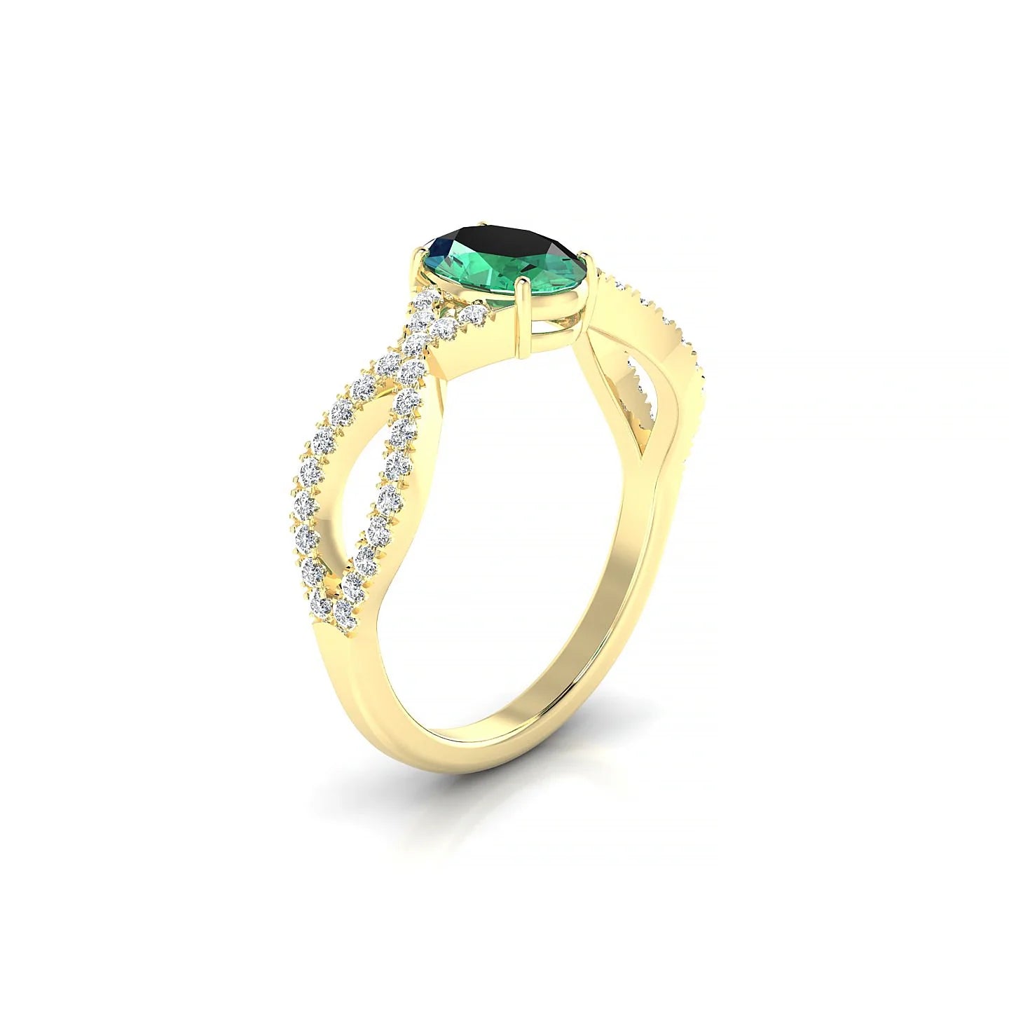 Haze | 18k Yellow Gold 7 x 5 mm Oval Emerald Ring