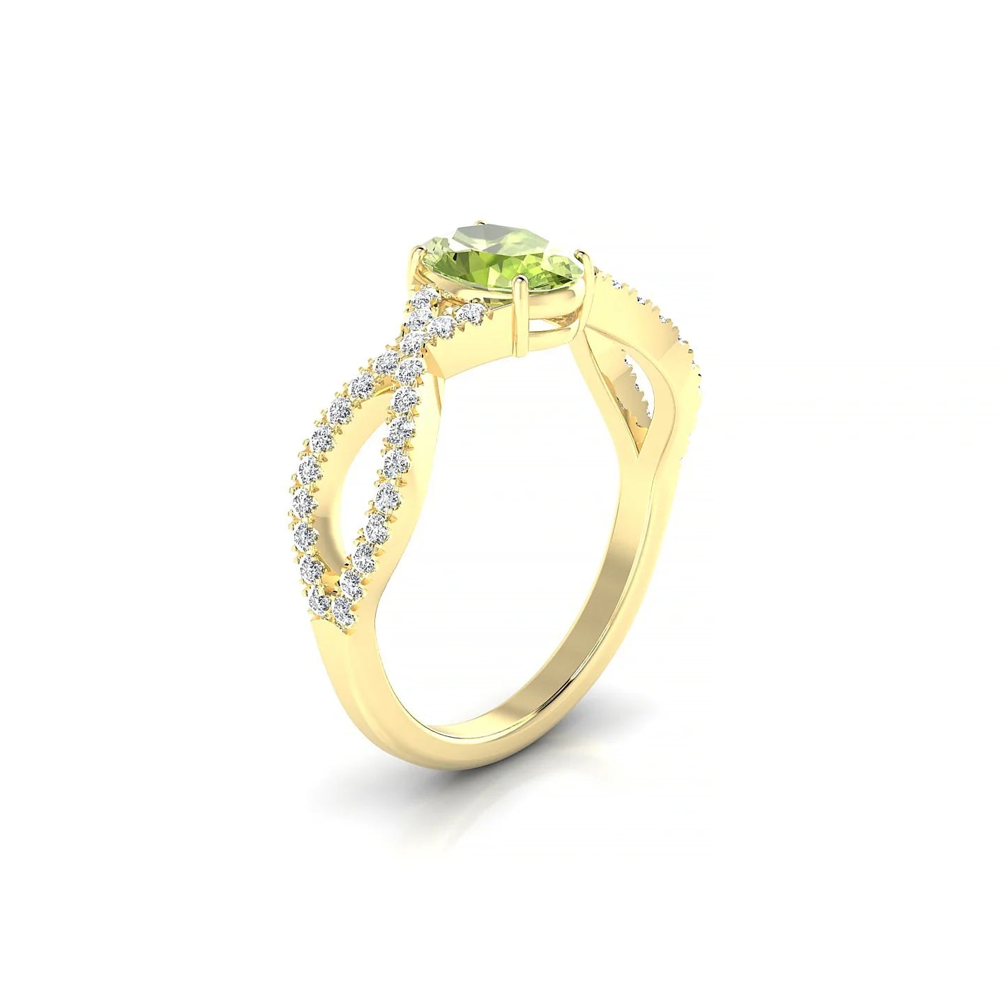Haze | 18k Yellow Gold 7 x 5 mm Oval Peridot Ring