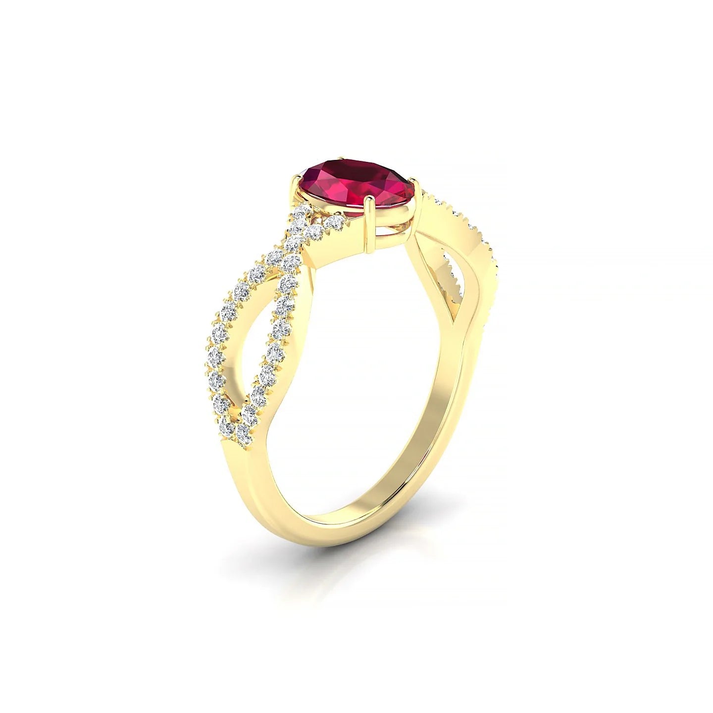 Haze | 18k Yellow Gold 7 x 5 mm Oval Ruby Ring
