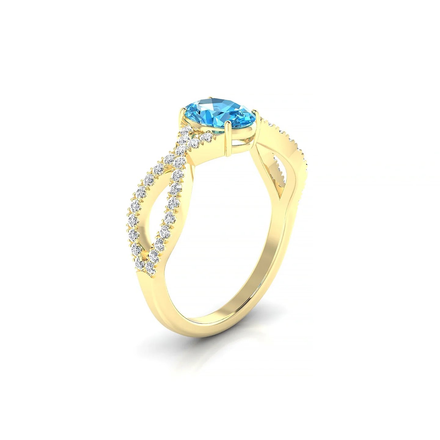 Haze | 18k Yellow Gold 7 x 5 mm Oval Topaz Ring