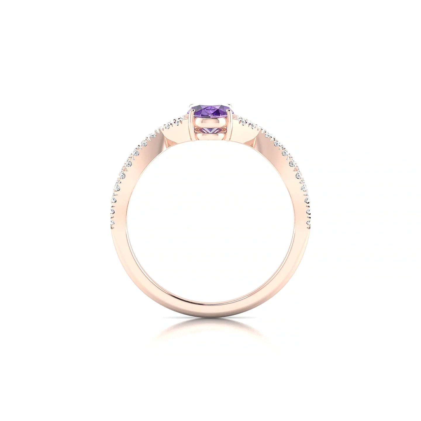 Haze | 18k Rose Gold 7 x 5 mm Oval Amethyst Ring