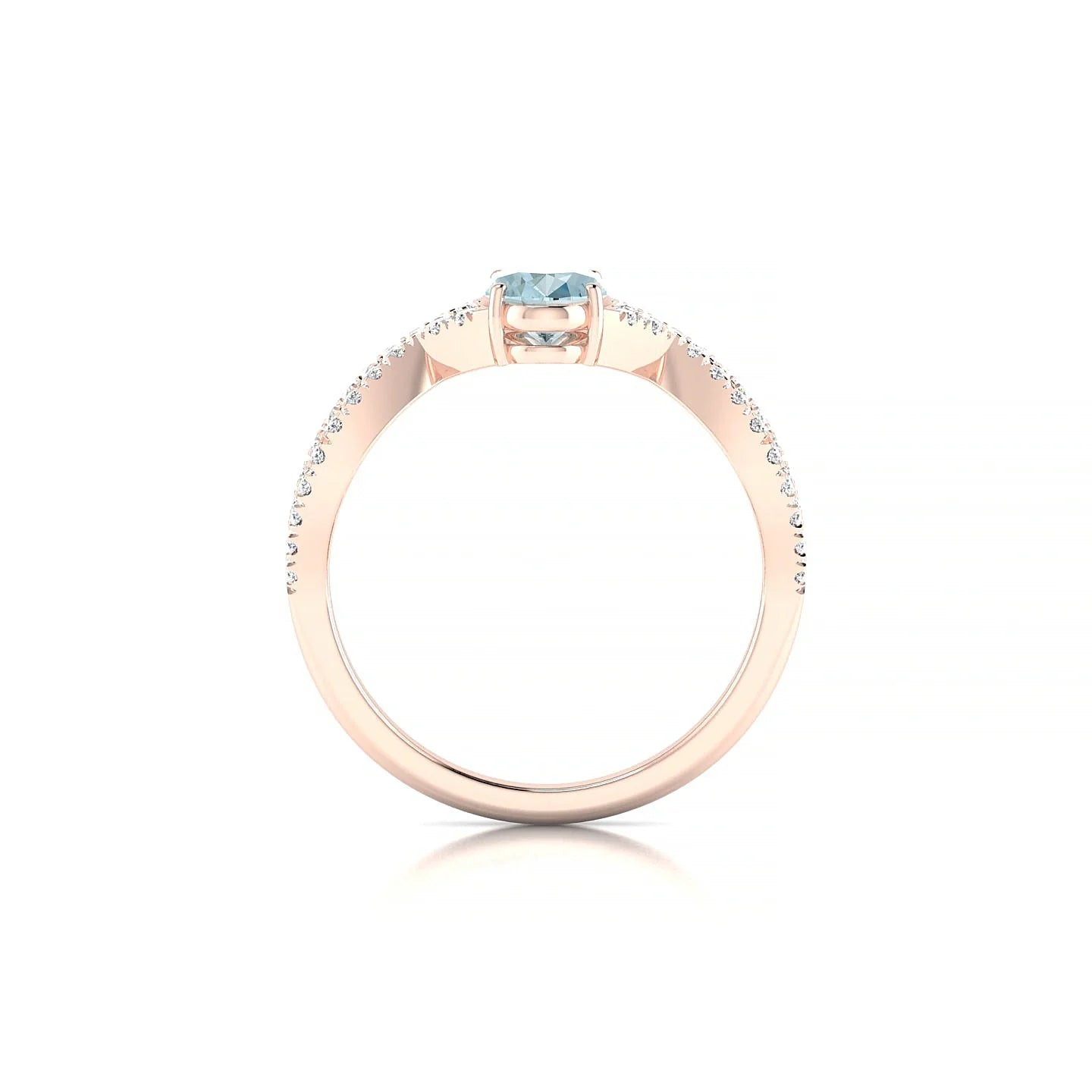 Haze | 18k Rose Gold 7 x 5 mm Oval Aquamarine Ring