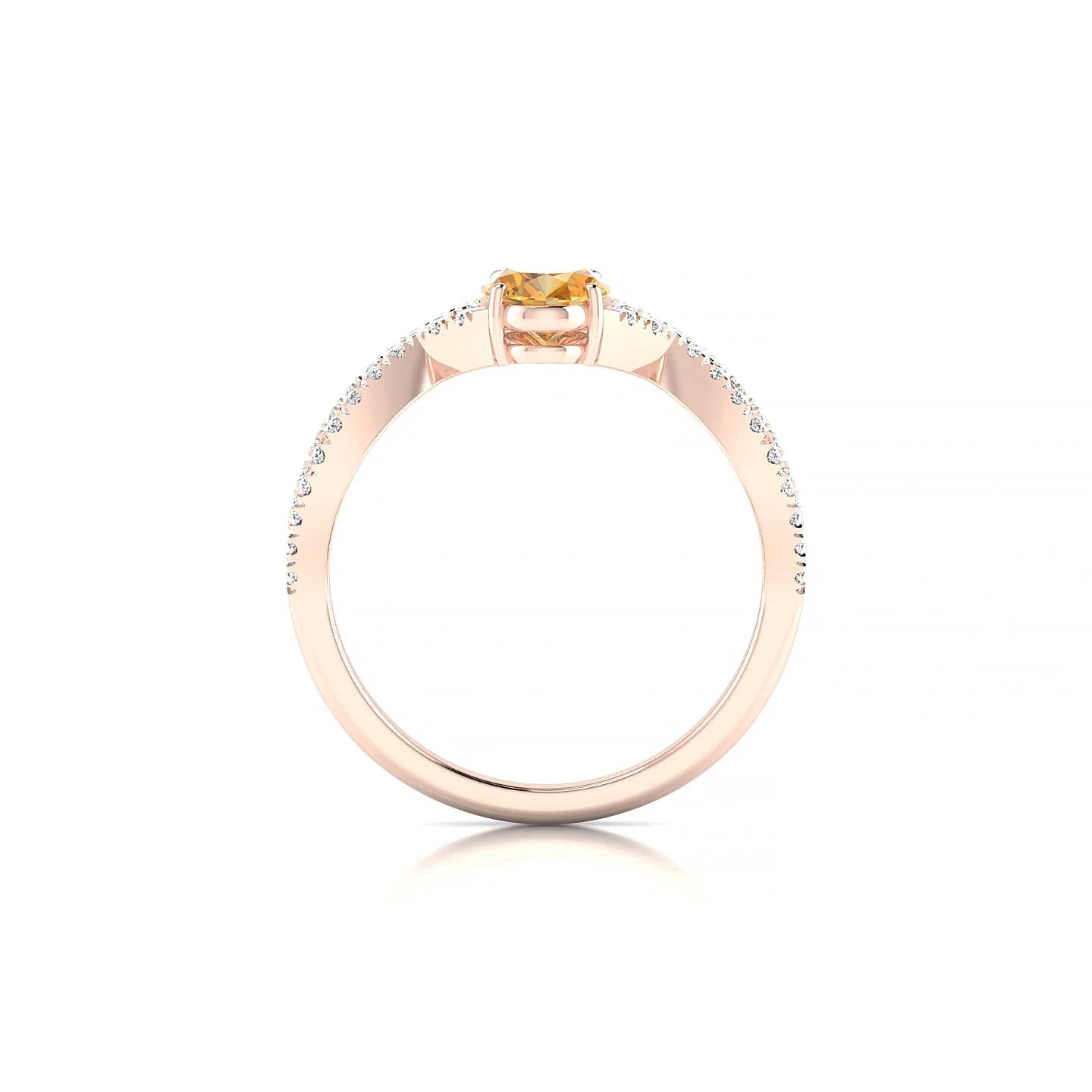 Haze | 18k Rose Gold 7 x 5 mm Oval Citrine Ring