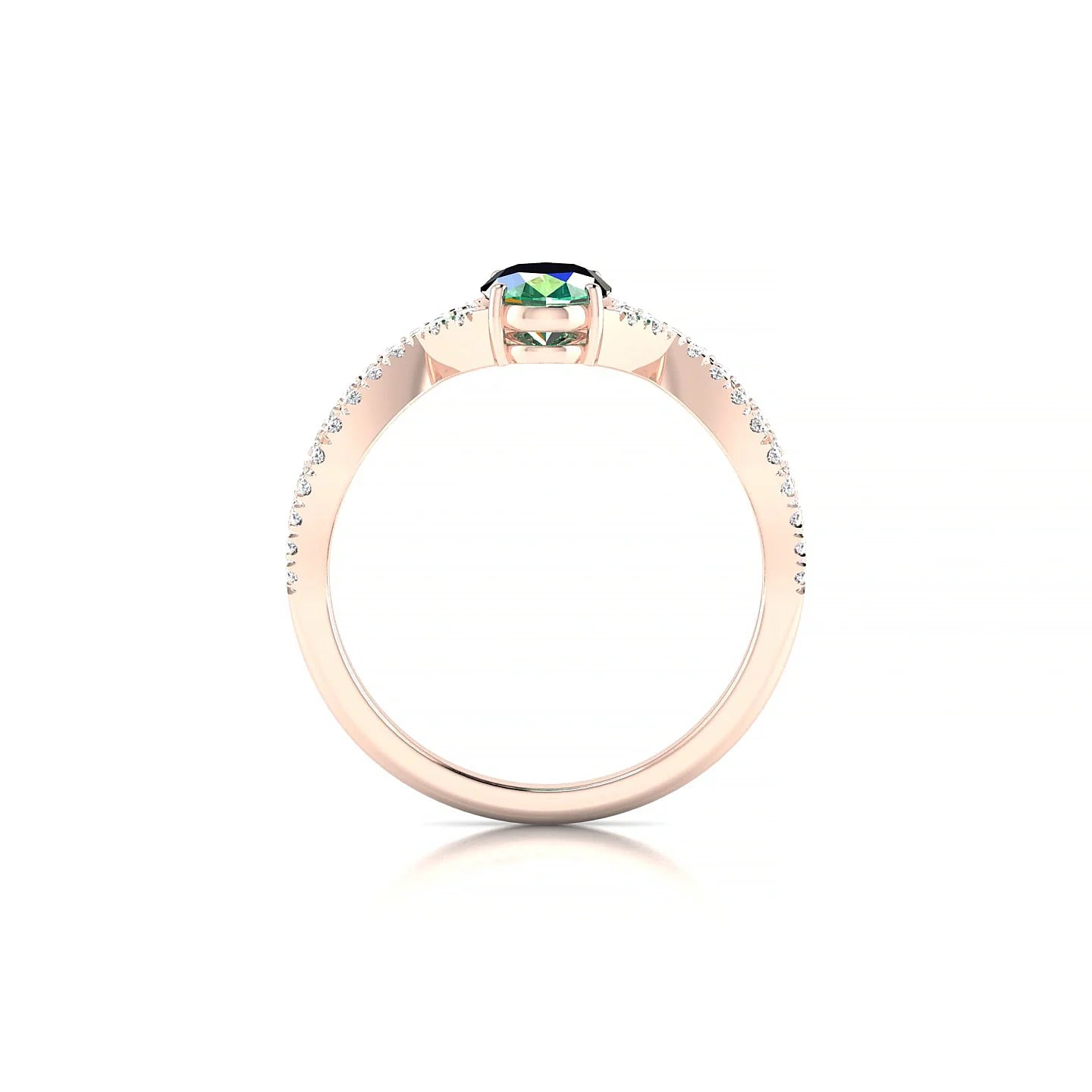 Haze | 18k Rose Gold 7 x 5 mm Oval Emerald Ring