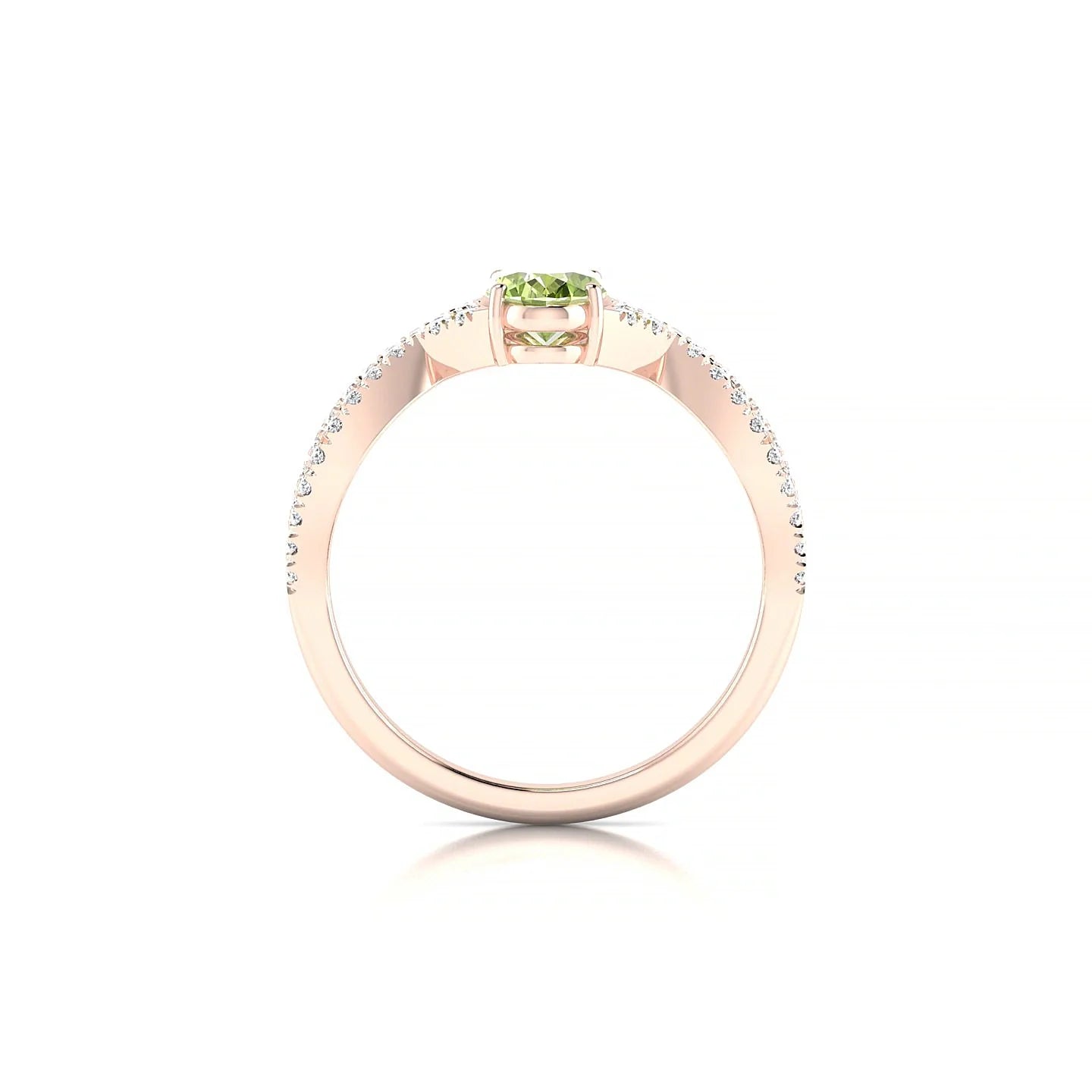 Haze | 18k Rose Gold 7 x 5 mm Oval Peridot Ring