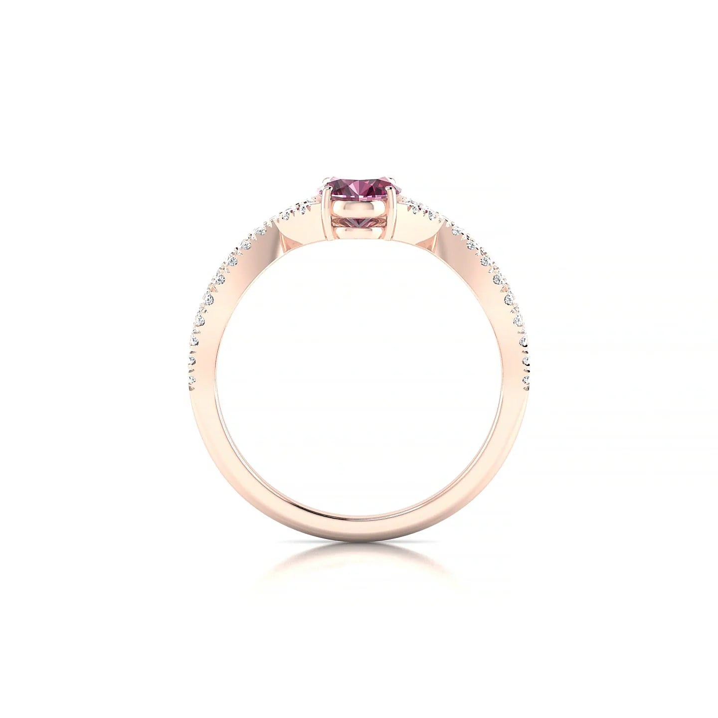 Haze | 18k Rose Gold 7 x 5 mm Oval Rhodolite Ring