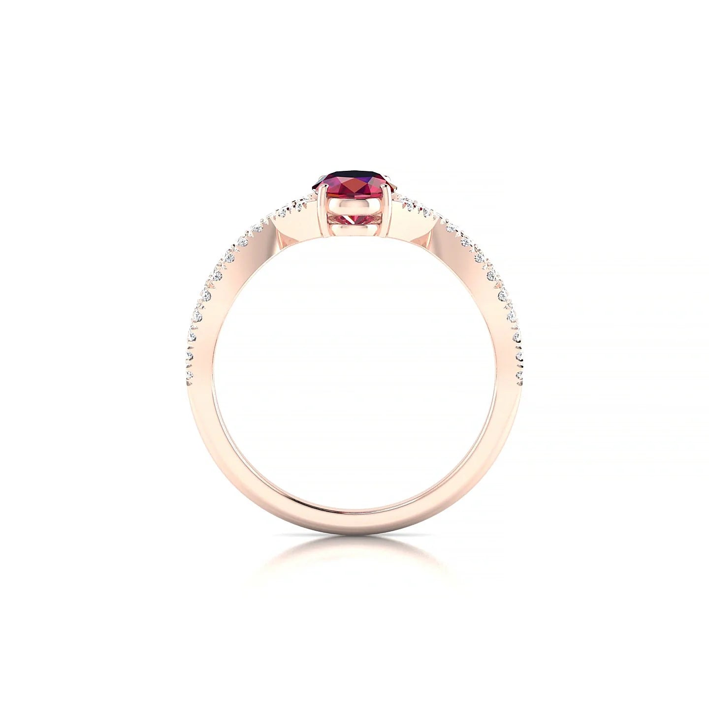 Haze | 18k Rose Gold 7 x 5 mm Oval Ruby Ring