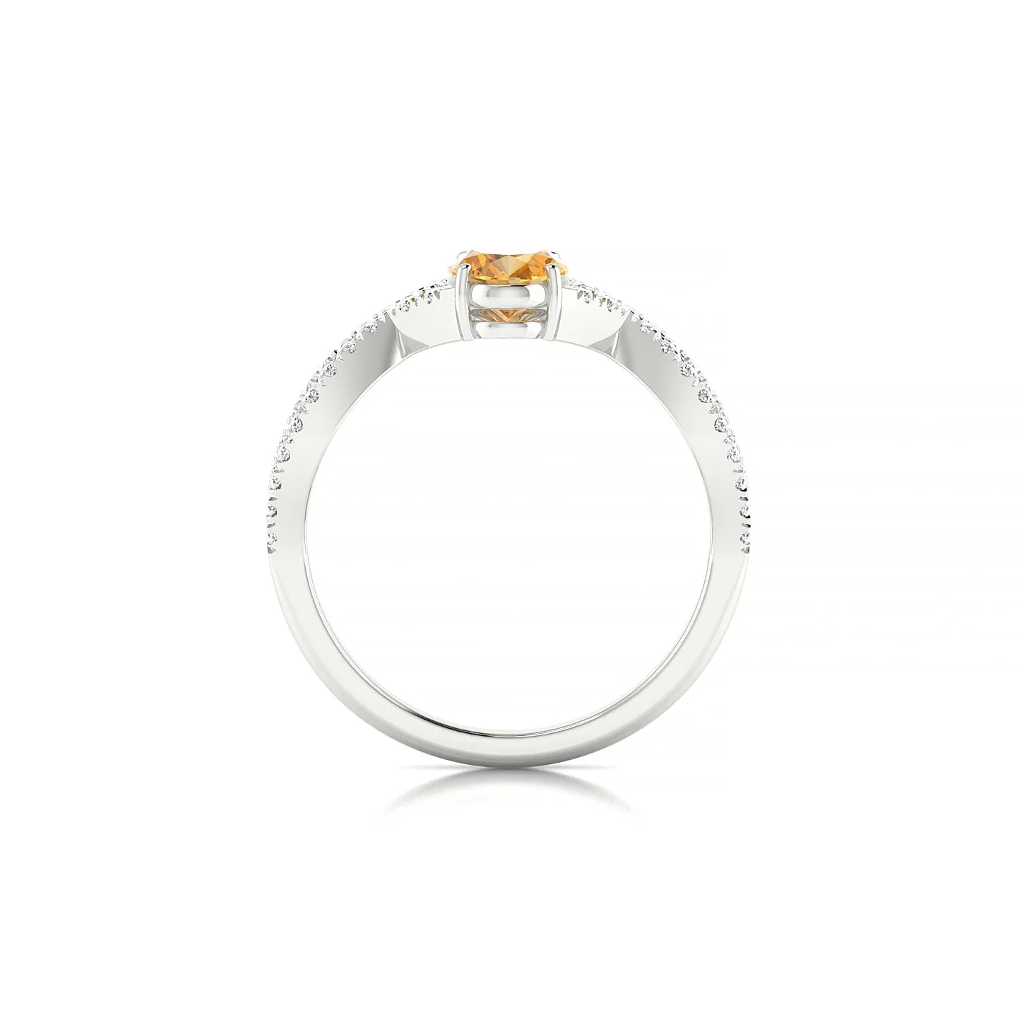 Haze | 18k White Gold 7 x 5 mm Oval Citrine Ring