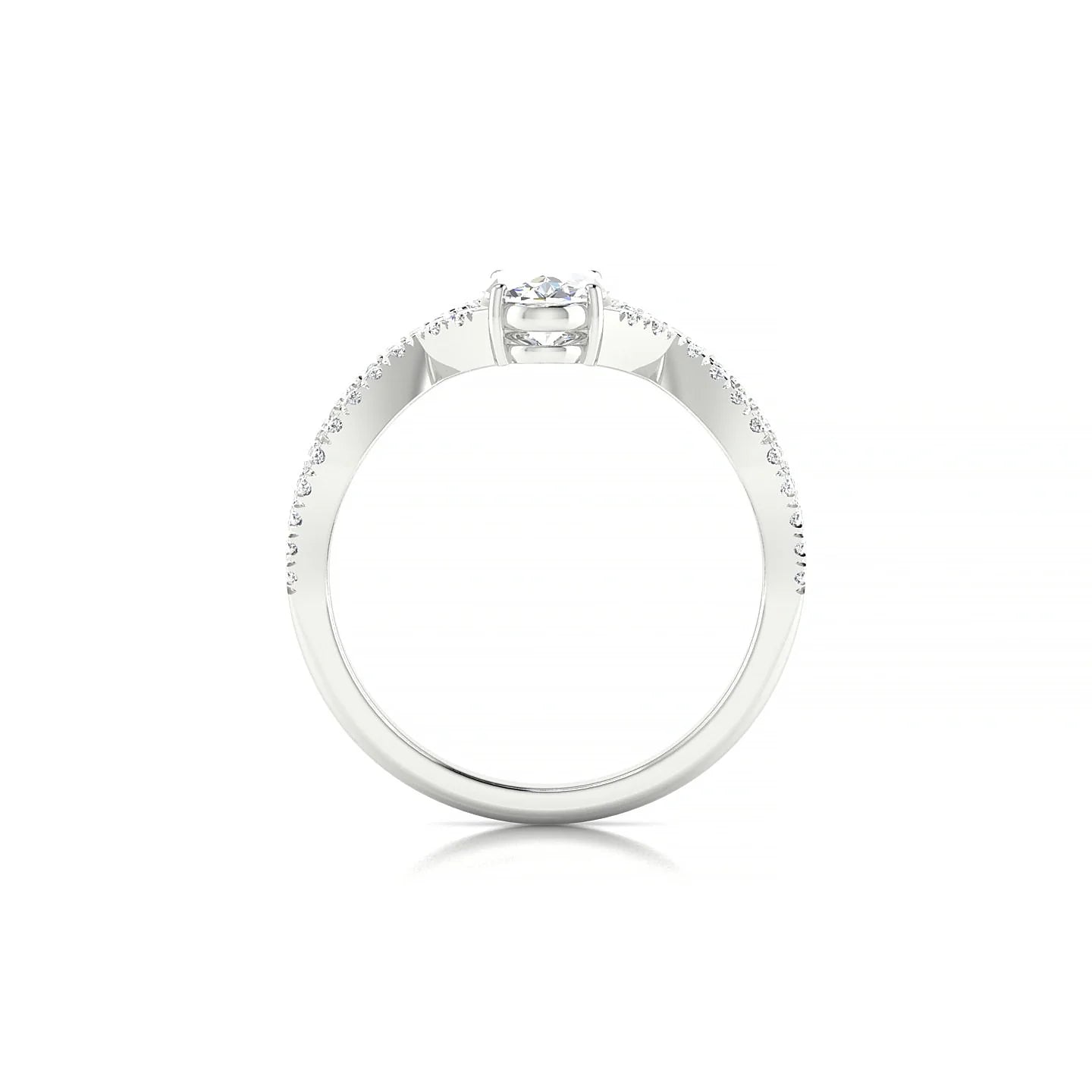 Haze | 18k White Gold 7 x 5 mm Oval Diamond Ring