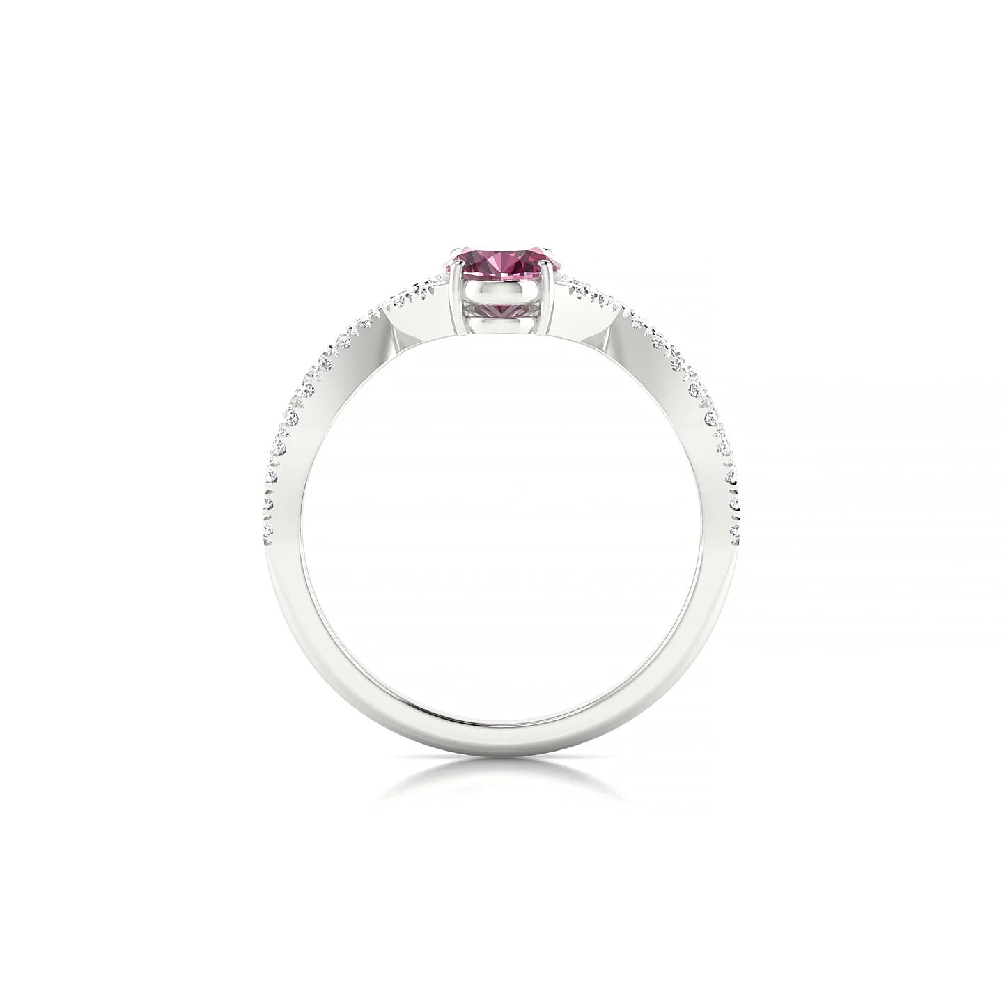Haze | 18k White Gold 7 x 5 mm Oval Rhodolite Ring