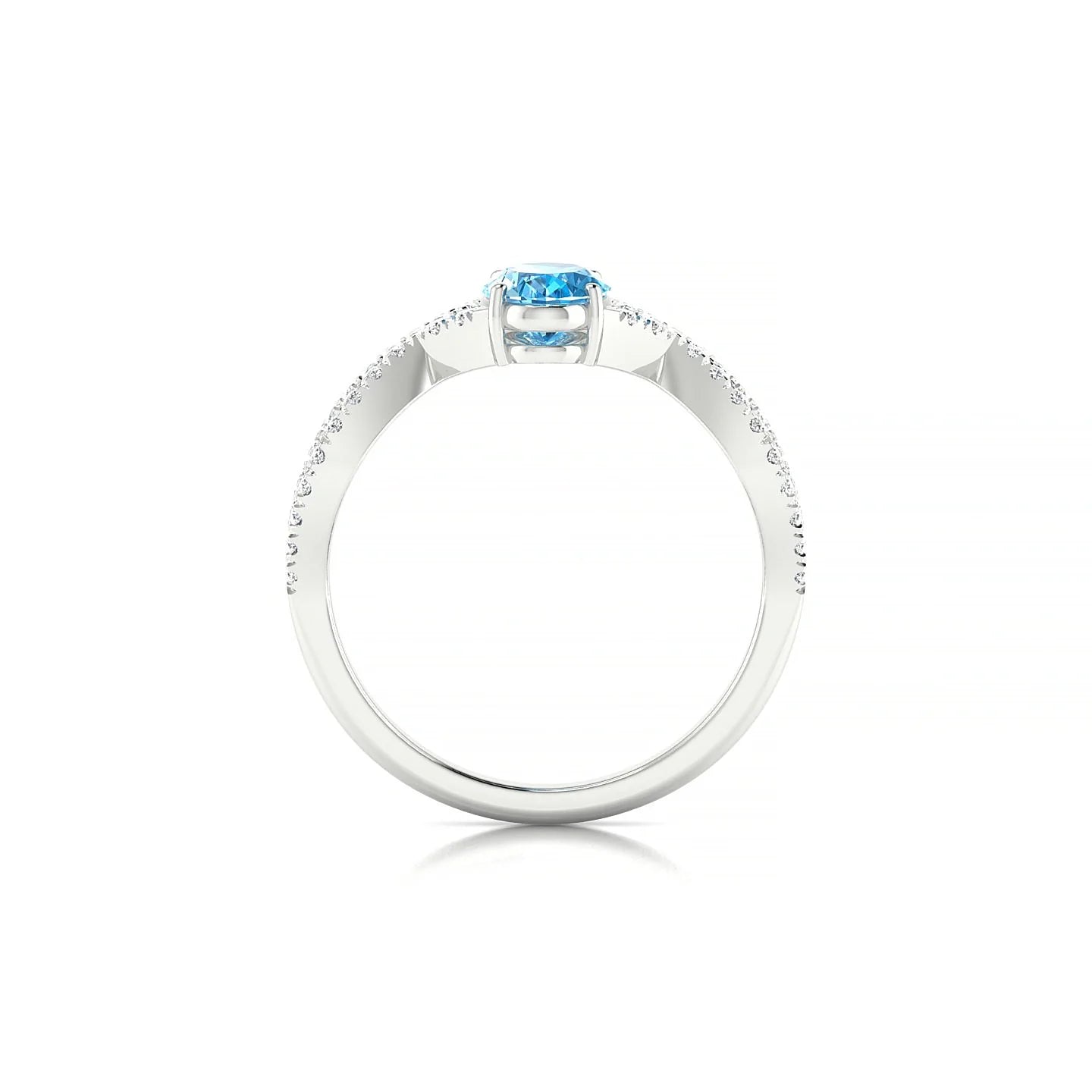 Haze | 18k White Gold 7 x 5 mm Oval Topaz Ring