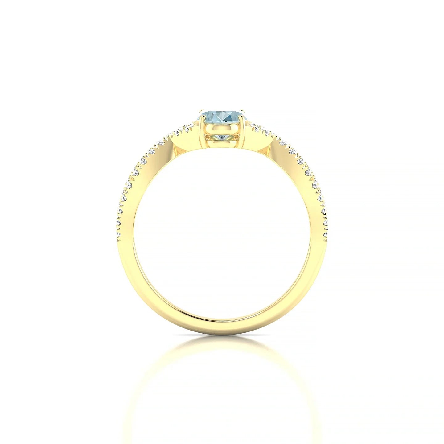 Haze | 18k Yellow Gold 7 x 5 mm Oval Aquamarine Ring